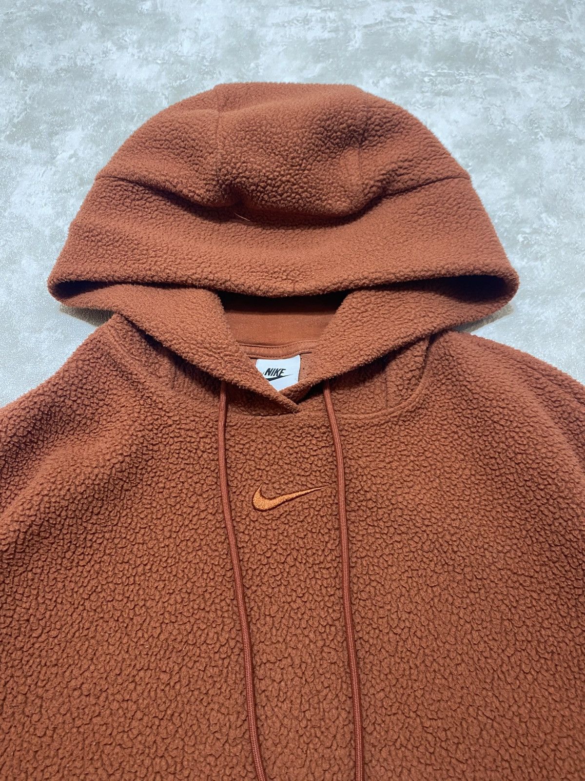 Nike Nike Centre Swoosh Sherpa Fleece Hoodie – Burnt Orange Size US S / EU 44-46 / 1 - 3 Thumbnail