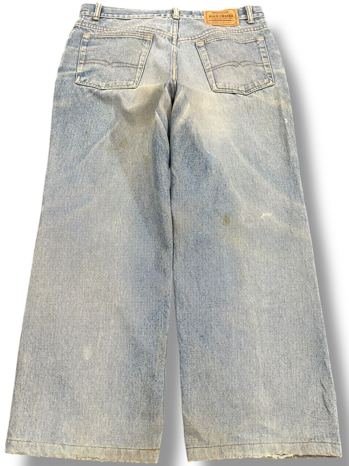 Japanese Brand Vintage Blue Chaser Baggy Mudwash Denim Size US 33 - 5 Thumbnail