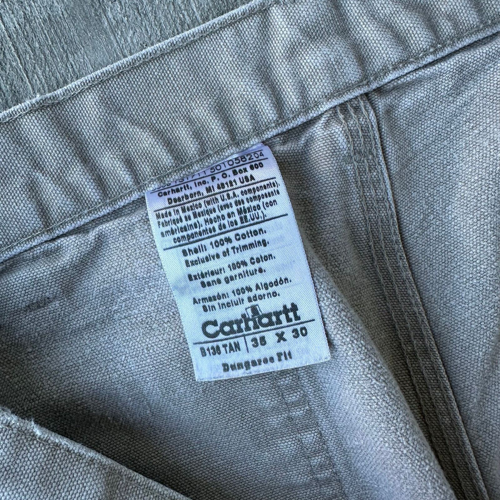 Carhartt × Vintage Carhartt TAN brown double knee work wear carpenter pants Size US 34 / EU 50 - 3 Thumbnail