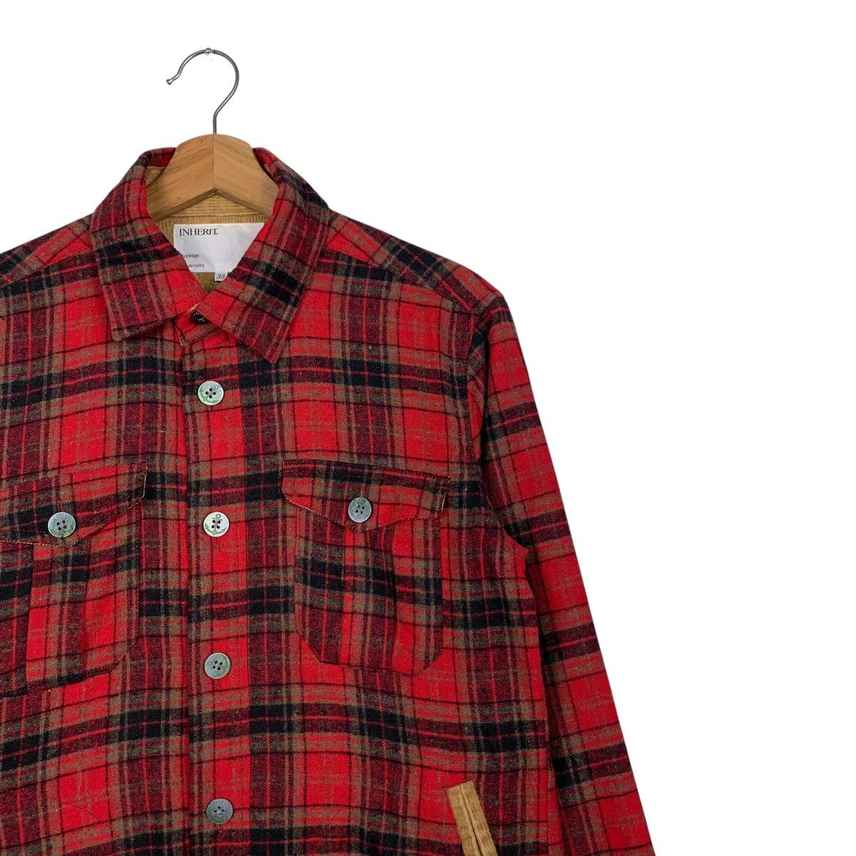 Japanese Brand INHERIT Herritage & Modernity Red Checked Flannel #1625-C72 Size US S / EU 44-46 / 1 - 4 Thumbnail