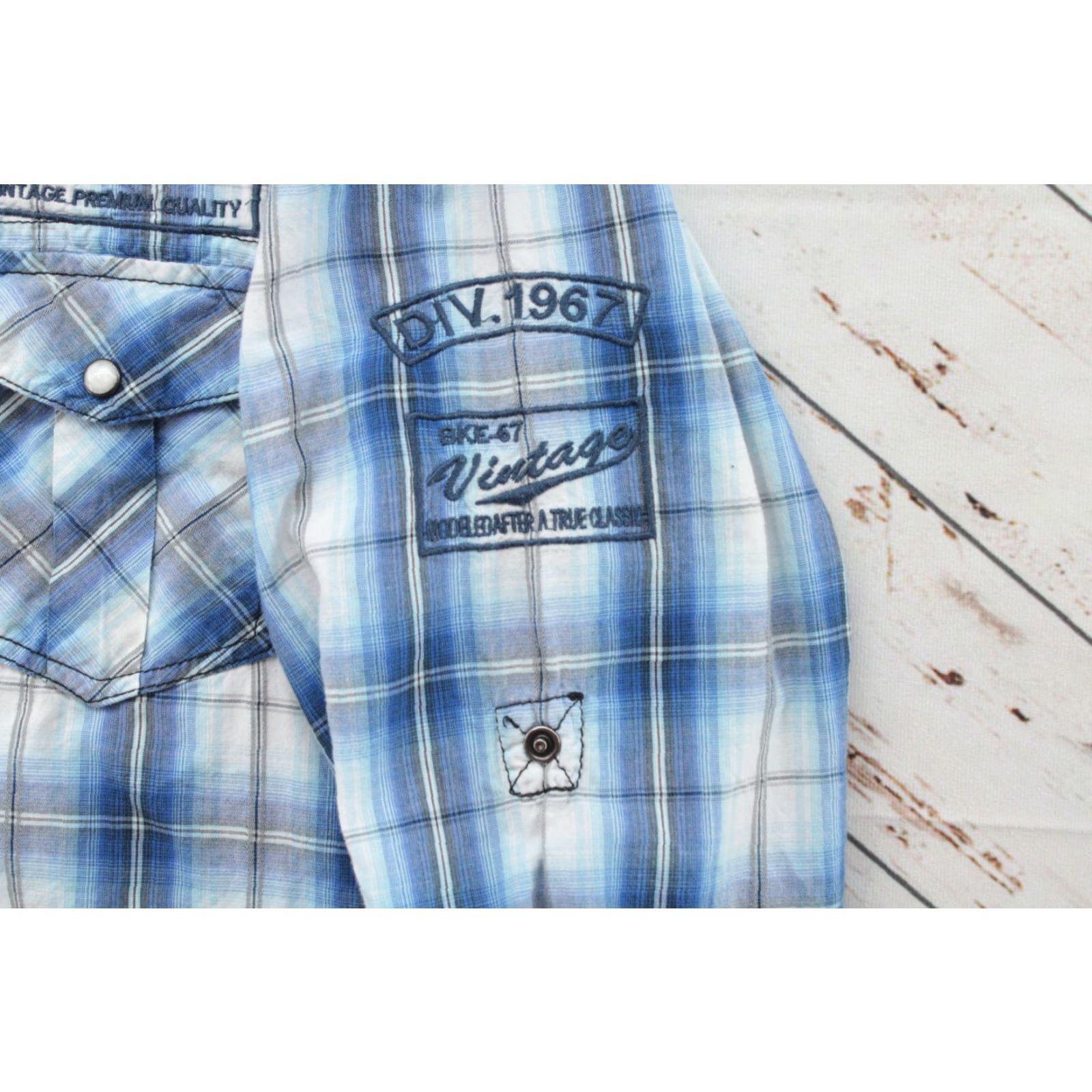 BKE BKE Shirt Men’s Medium Blue Plaid Athletic Fit Pearl Snap Embroidered Western Size US M / EU 48-50 / 2 - 4 Thumbnail