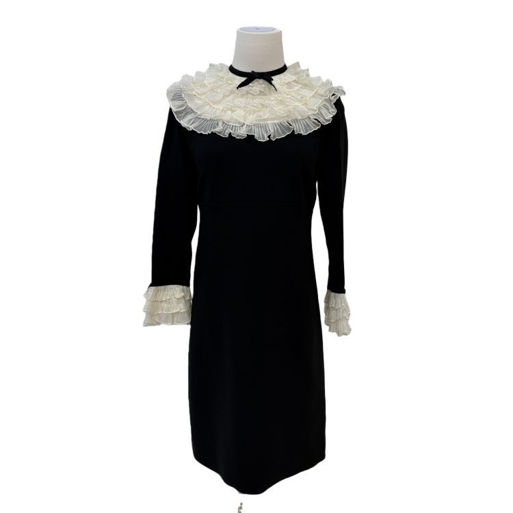 Miu Miu Miu Miu Ruffle Collar Midi Dress Size 38 Size XS / US 0-2 / IT 36-38 - 1 Thumbnail