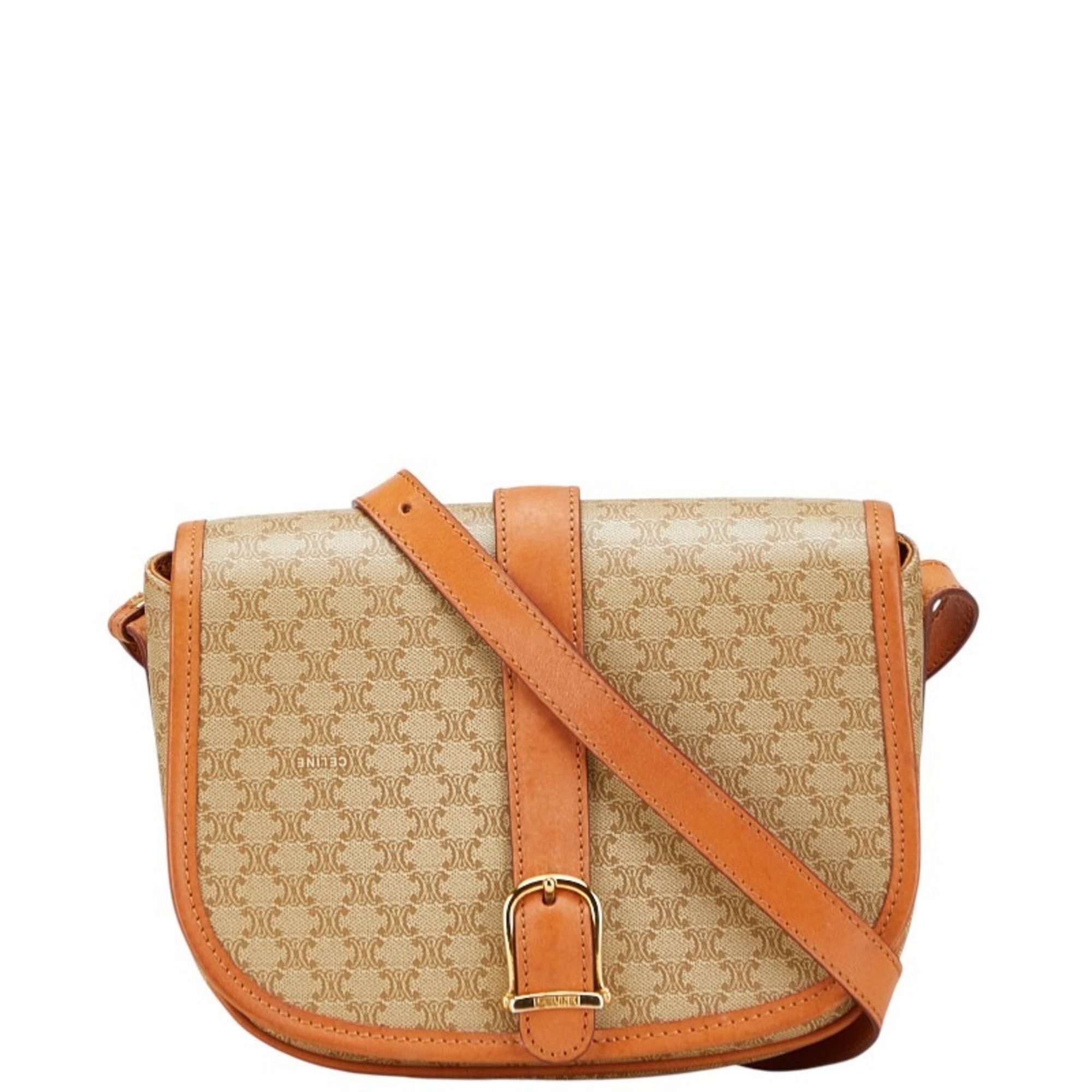 Celine Celine Macadam Crossbody Shoulder Bag in Beige and Brown Leather for Women Size ONE SIZE - 1 Thumbnail