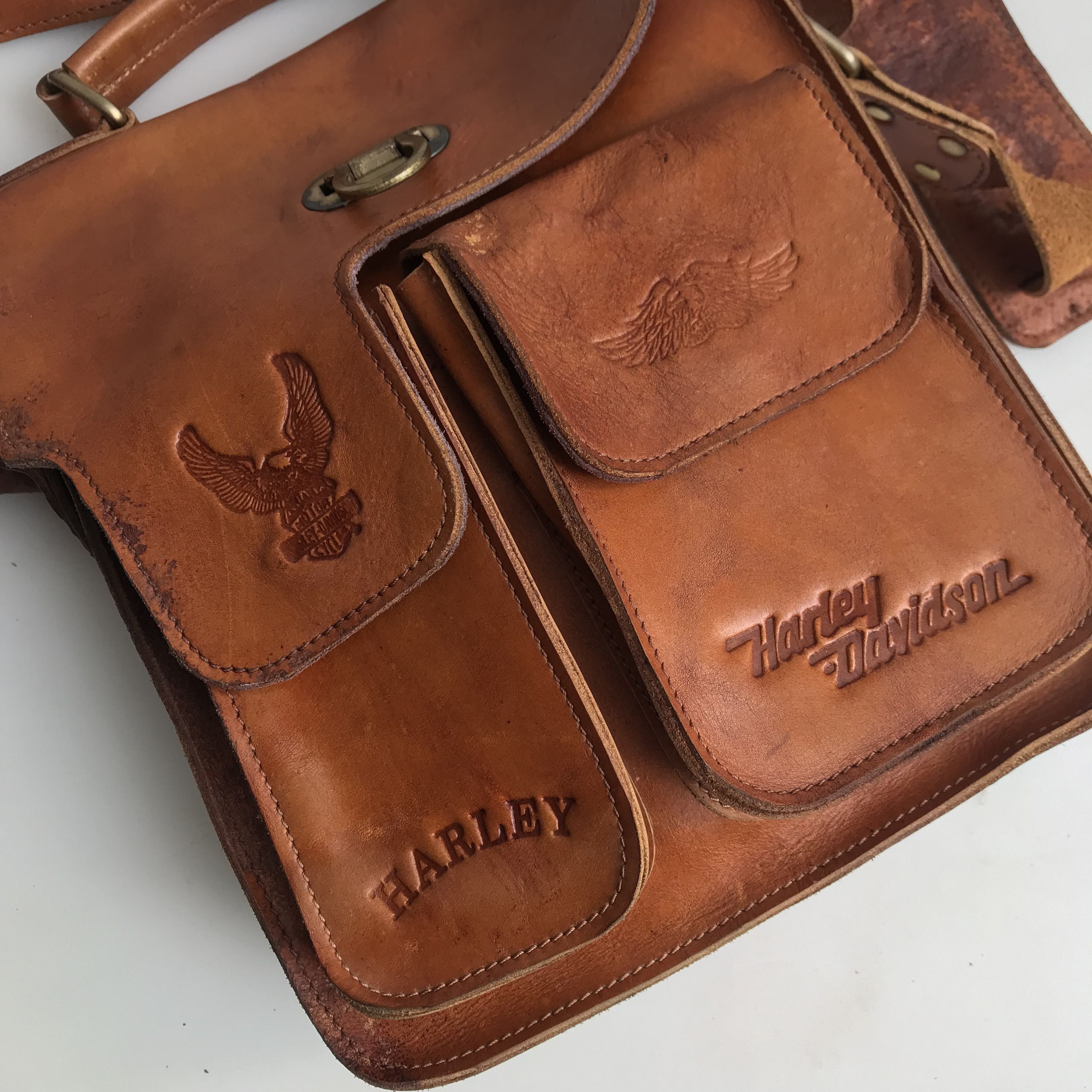 Harley Davidson Vintage Harley Davidson shoulder mesengger postman bag Leat Size ONE SIZE - 5 Thumbnail