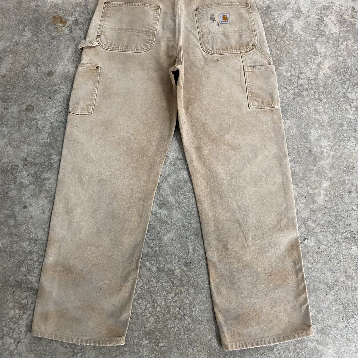 Carhartt VTG Carhartt Double Knee Faded Tan Dirty Carpenter Pants Size US 35 - 19 Thumbnail