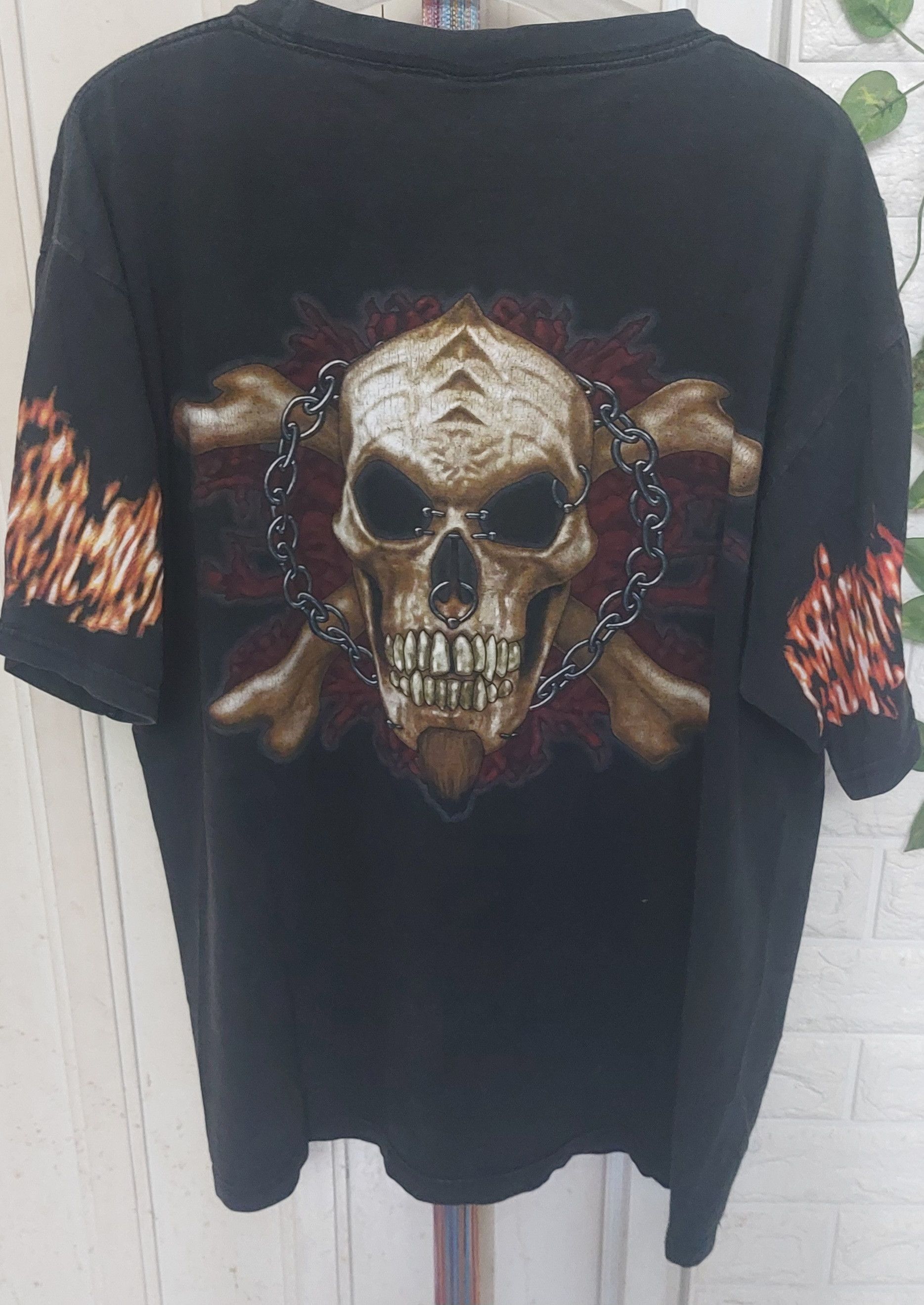image of Heavy Metall Skull T-Shirt in Black, Men's (Size XL)