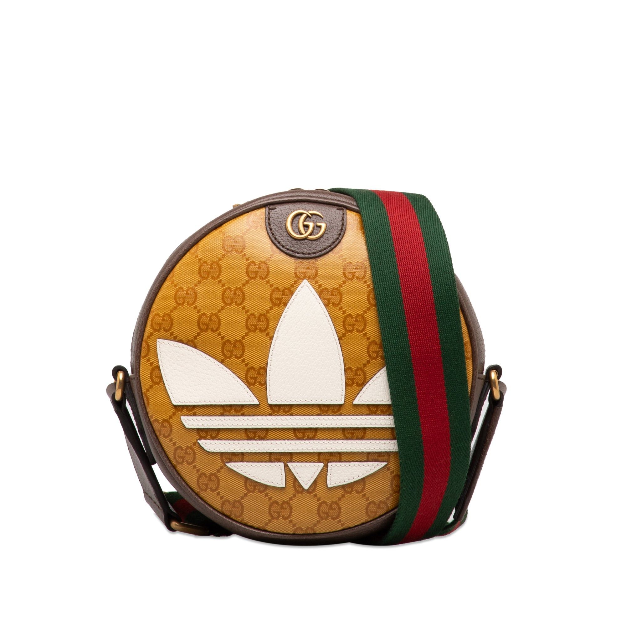 image of Gucci X Adidas Small Ophidia Round Crossbody Crossbody Bag in Brown, Women's