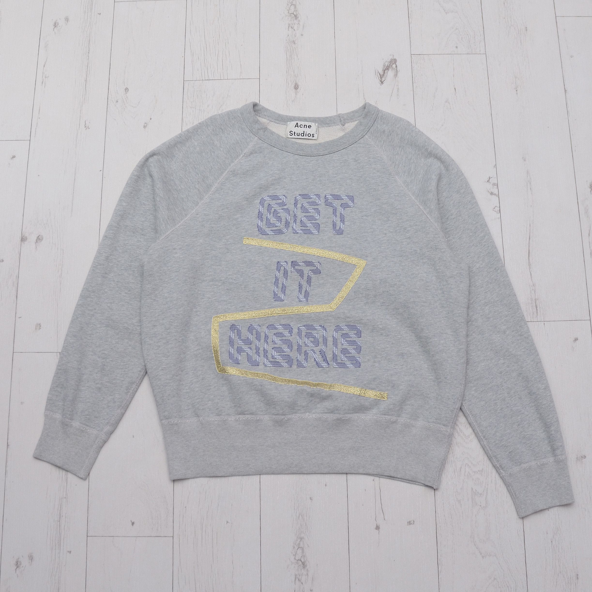 $200 MENS ACNE STUDIOS COLLEGE FACE SWEATSHIRT SIZE S SMALL