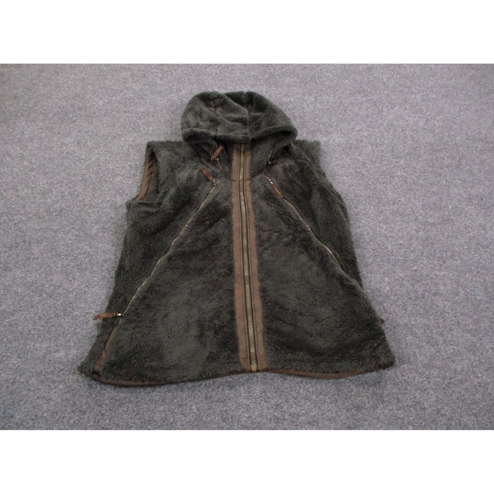 Vintage Kuhl Hoodie Womens XL Brown Vest Jacket Fuzzy Fleece Outdoors Hiking Camping Size XL / US 12-14 / IT 48-50 - 2 Thumbnail