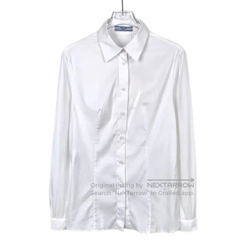 Prada Prada White Cotton Long Sleeve Shirt. Size US XS / EU 42 / 0 - 1 Thumbnail