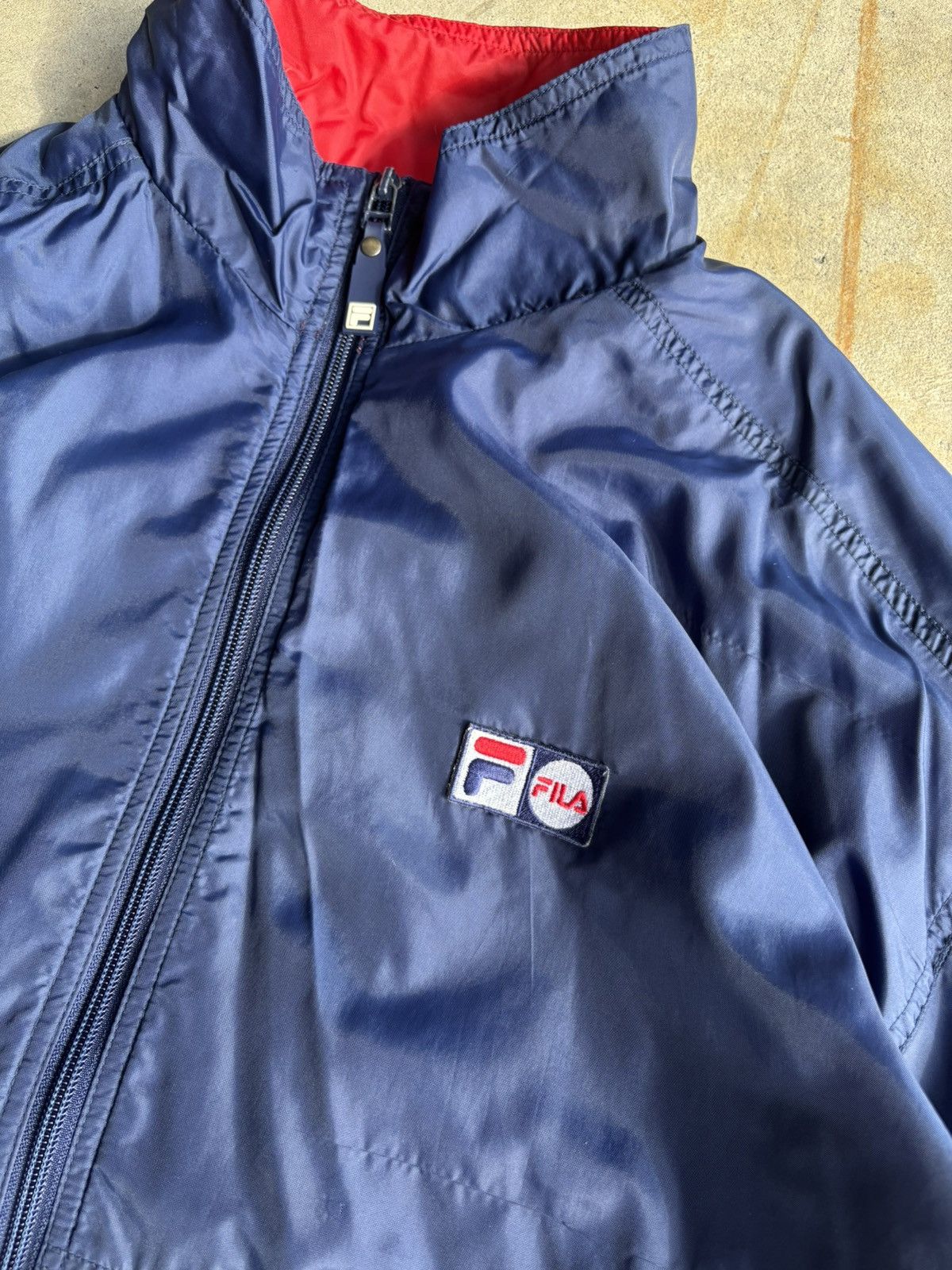 Fila Crazy Vintage 90s Fila Blue & Red Two Tone Windbreaker Size US XL / EU 56 / 4 - 3 Thumbnail