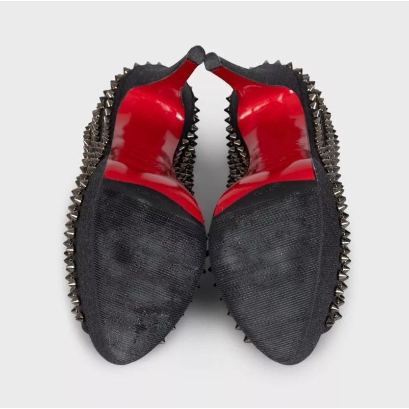 Christian Louboutin Christian LouboutinDenim Lady Peep Spikes Heels Sz. 39.5 Size US 8.5 / IT 38.5 - 5 Thumbnail