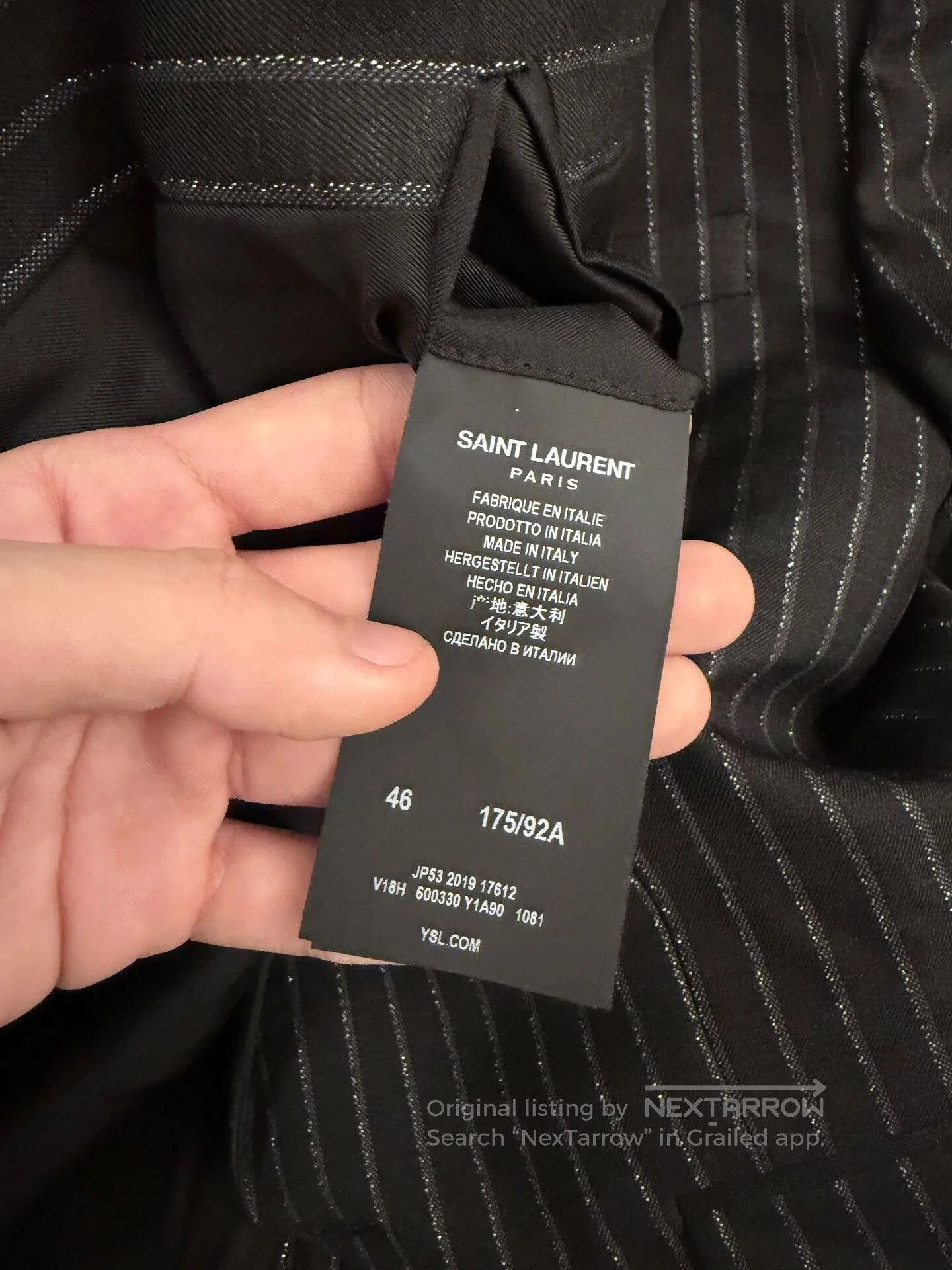 Saint Laurent Paris Saint Laurent Classic Silver Stripe Suit. Size US S / EU 44-46 / 1 - 6 Thumbnail