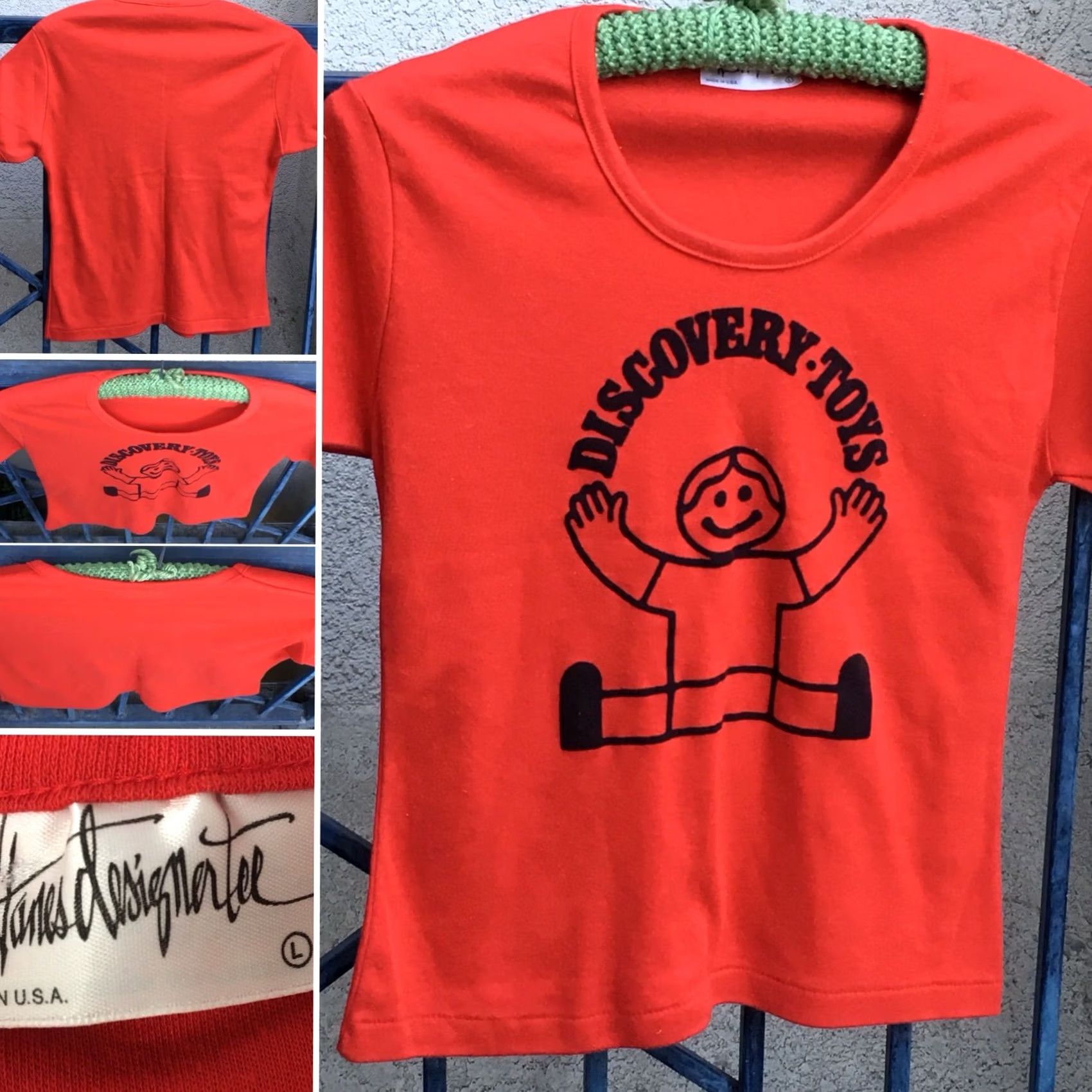 Vintage VINTAGE Hanes designer tee DISCOVERY TOYS T-Shirt 1980s Red Women L United States Short Sleeve Graphic Tee Size L / US 10 / IT 46 - 2 Thumbnail