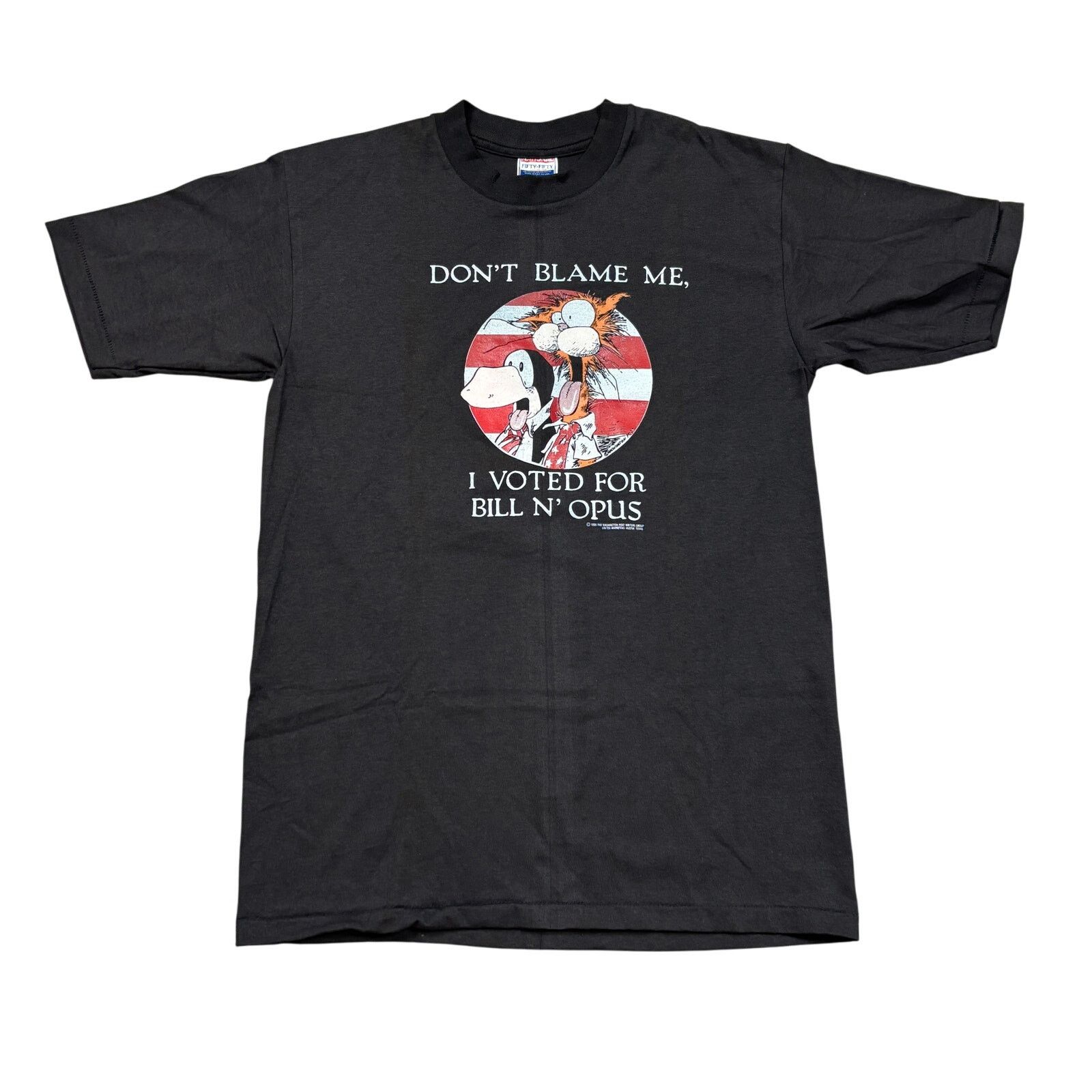 Vintage VTG 1986 I Voted For Bill N' Opus Shirt Men's L Bill the Cat Size US L / EU 52-54 / 3 - 1 Thumbnail