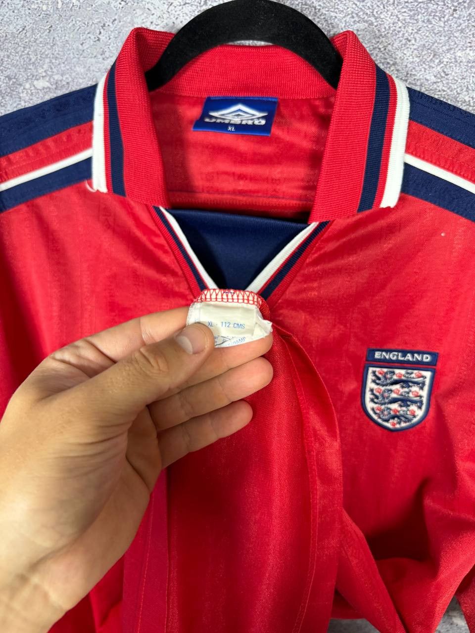 Umbro 90's England National Team 1992 Umbro Soccer Jersey Size US XL / EU 56 / 4 - 10 Thumbnail