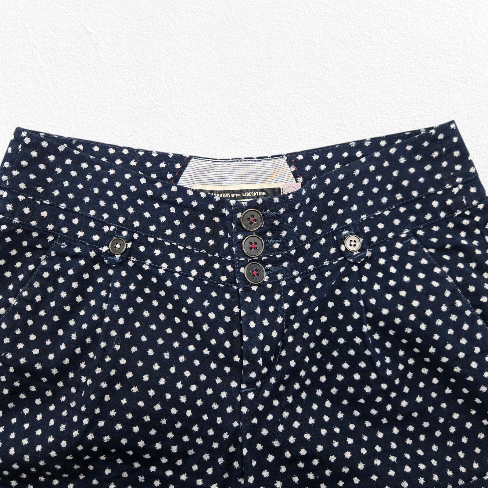 Other DOTL Navy Polka Dot Linen Blend Shorts Size 4 Size 27" / US 4 / IT 40 - 4 Thumbnail