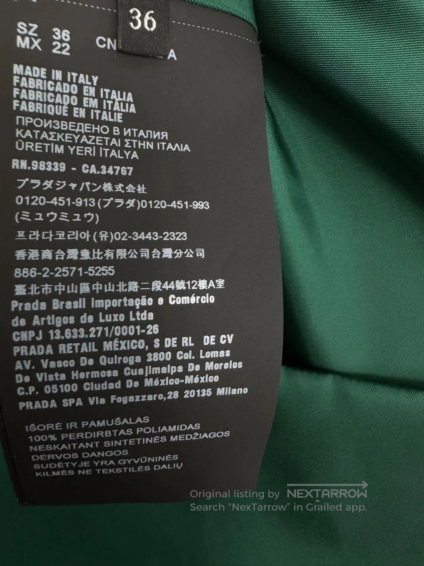 Prada Prada Green Nylon Dress with Straps. Size XS / US 0-2 / IT 36-38 - 5 Thumbnail