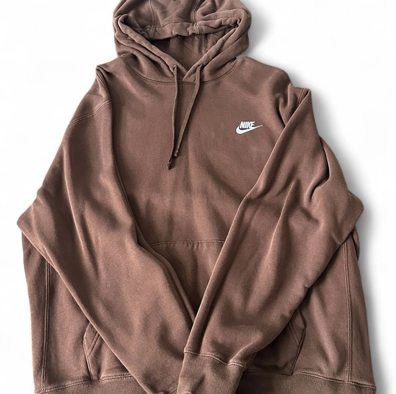 Nike Brown Nike hoodie with white logo Size US XL / EU 56 / 4 - 1 Thumbnail