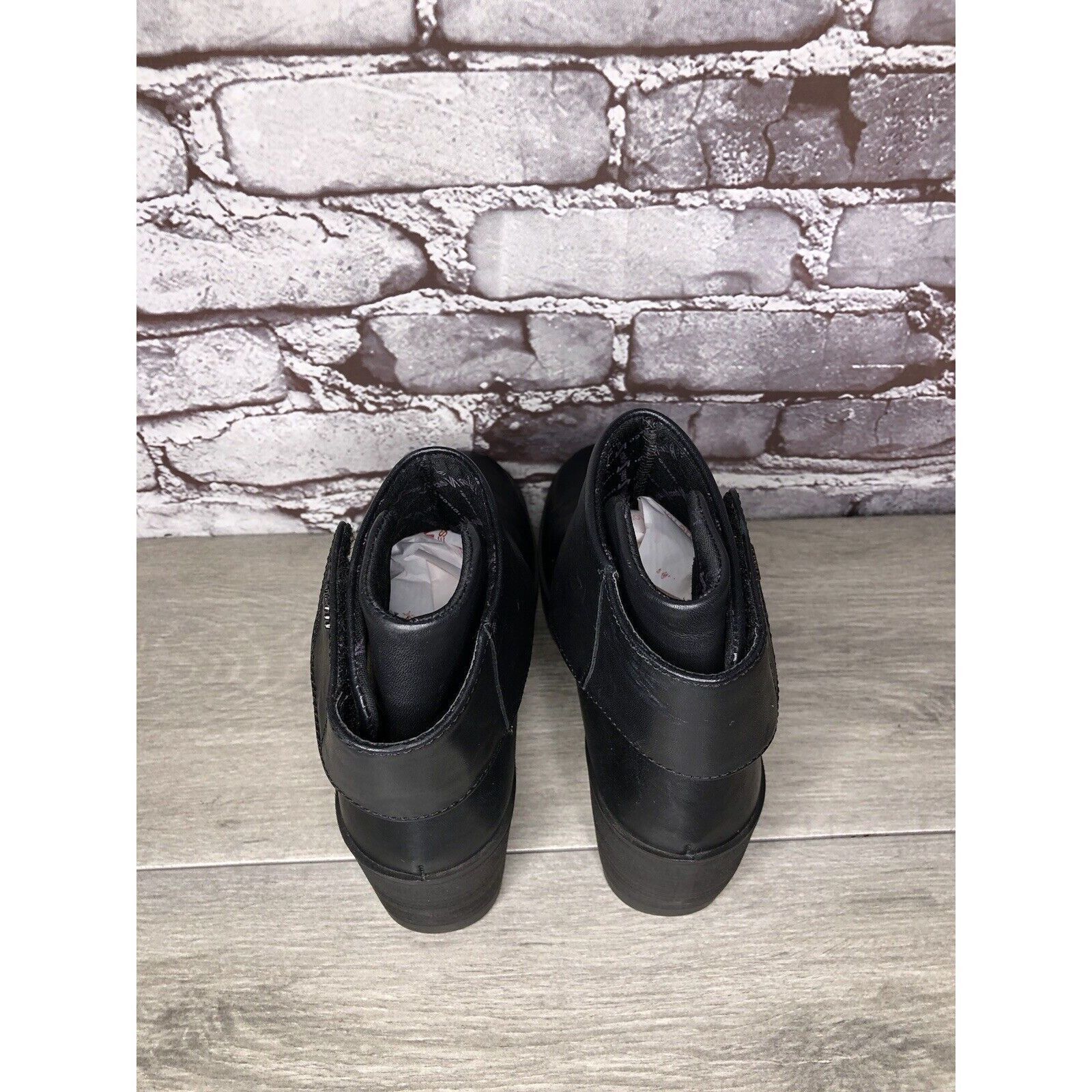 Other IGI&CO Black Leather High Wedge Strap Booties Boots Women Sz Size US 6.5 / IT 36.5 - 5 Thumbnail