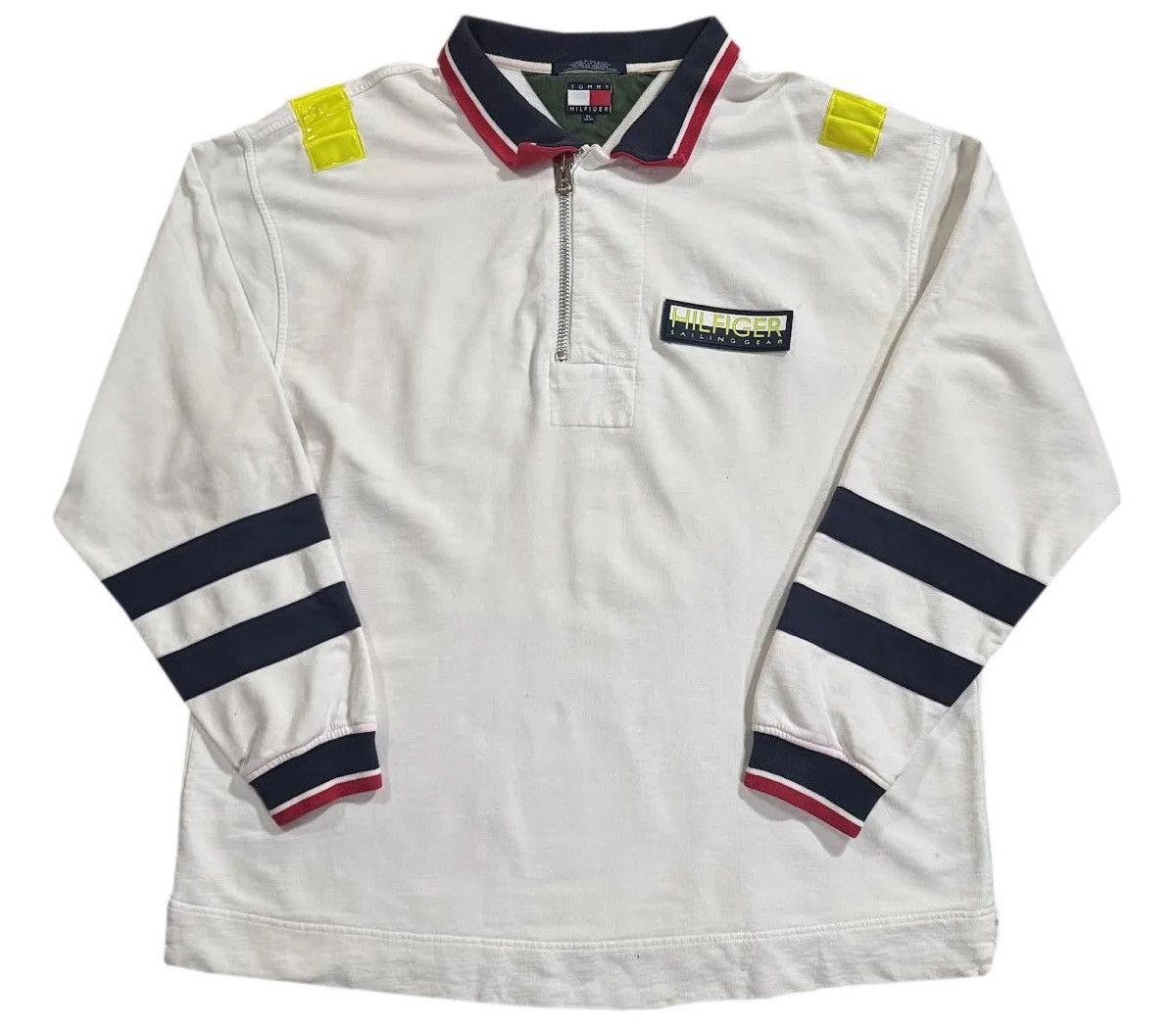 Tommy Hilfiger Vintage Tommy Hilfiger Sailing Gear 1/4 Zip Reflective Top Size US XL / EU 56 / 4 - 1 Thumbnail