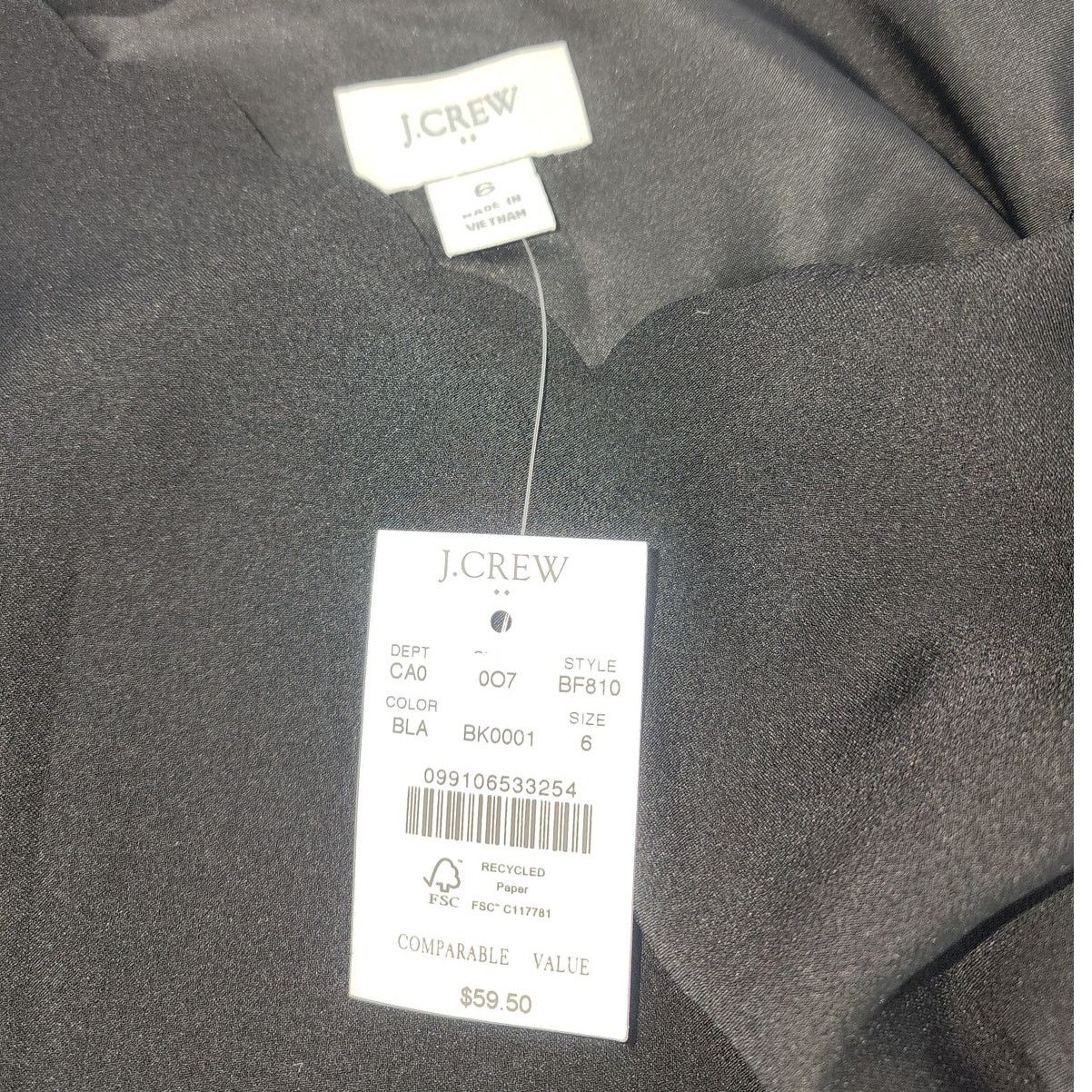 J.Crew J.Crew Factory Scalloped Black Camisole Top Women’s Size 6 Size M / US 6-8 / IT 42-44 - 4 Thumbnail