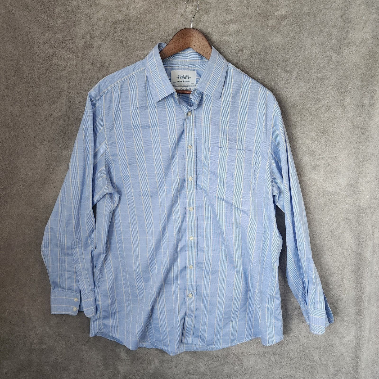 Charles Tyrwhitt Charles Tyrwhitt 17.5/35 Blue Yellow Plaid Long Sleeve Shirt Size US L / EU 52-54 / 3 - 1 Thumbnail