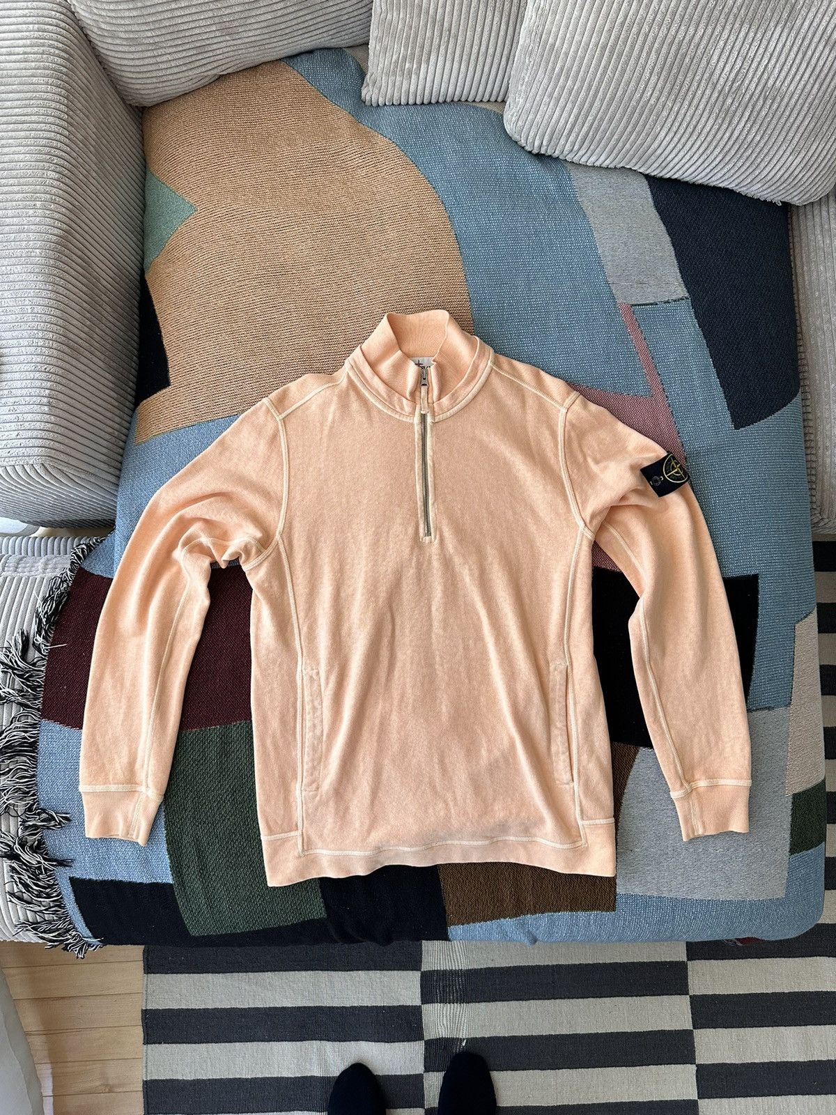 Peach half zip sweater