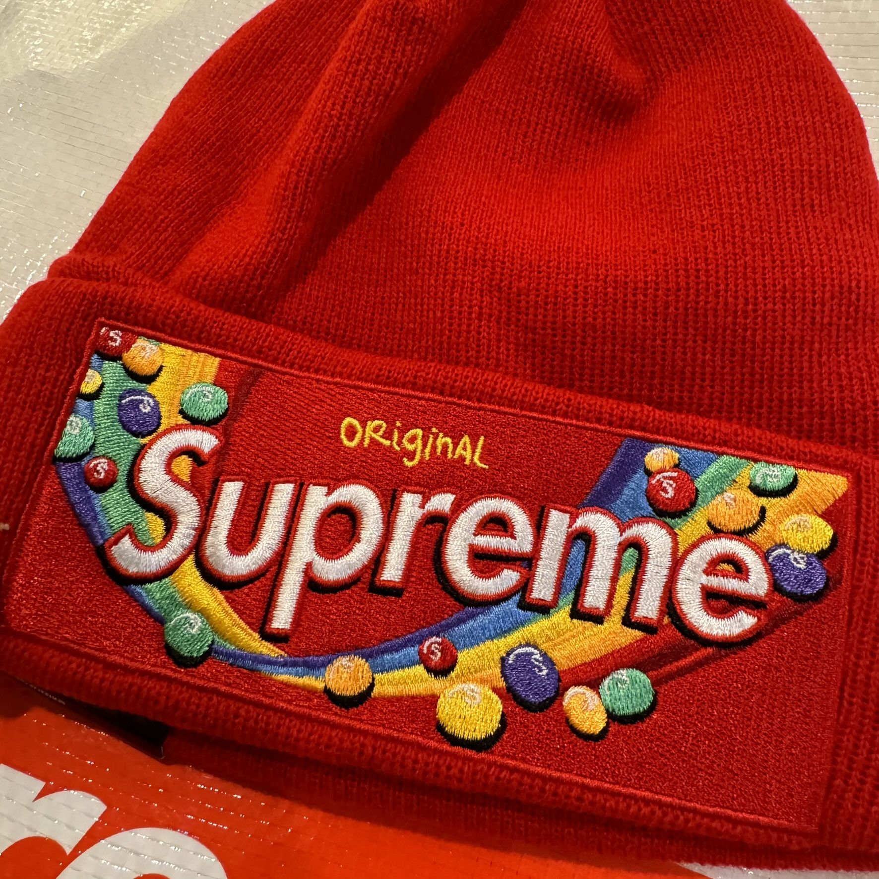 Supreme Skittles beanie cheapest white