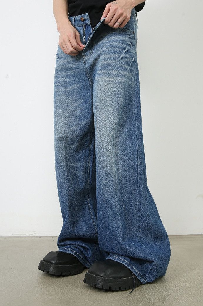 Japanese Brand × Jean Men's blue lightning pattern vintage washed jeans Size US 32 / EU 48 - 6 Thumbnail