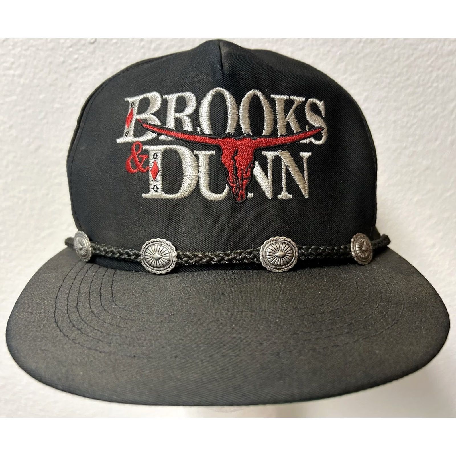 Brooks VTG Brooks And Dunn Getcha Some Tour 1993 Hat Strap Back Rope Bolero RARE Size ONE SIZE - 2 Thumbnail