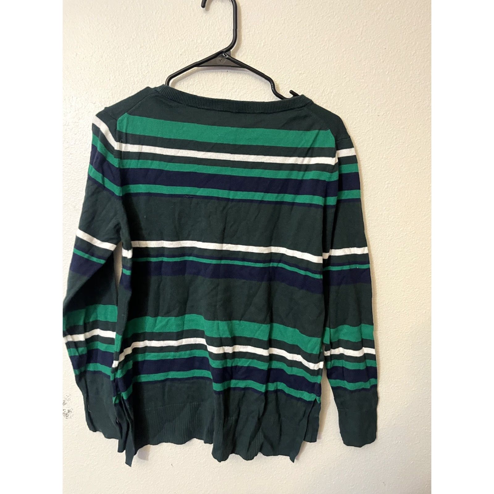 Gap VINTAGE Gap Sweater Shirt Women Round Neck Long Sleeve Size M Green Striped Basic Oversized Mens Womens Size M / US 6-8 / IT 42-44 - 3 Thumbnail