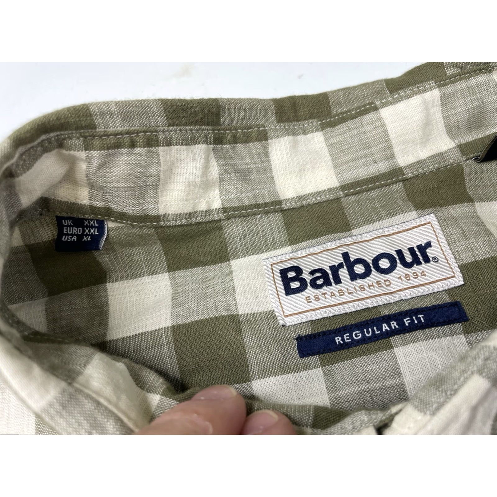 Barbour Barbour Shirt Button-Up Plaid Green Cotton Short Sleeve Mens XL Size US XL / EU 56 / 4 - 3 Thumbnail