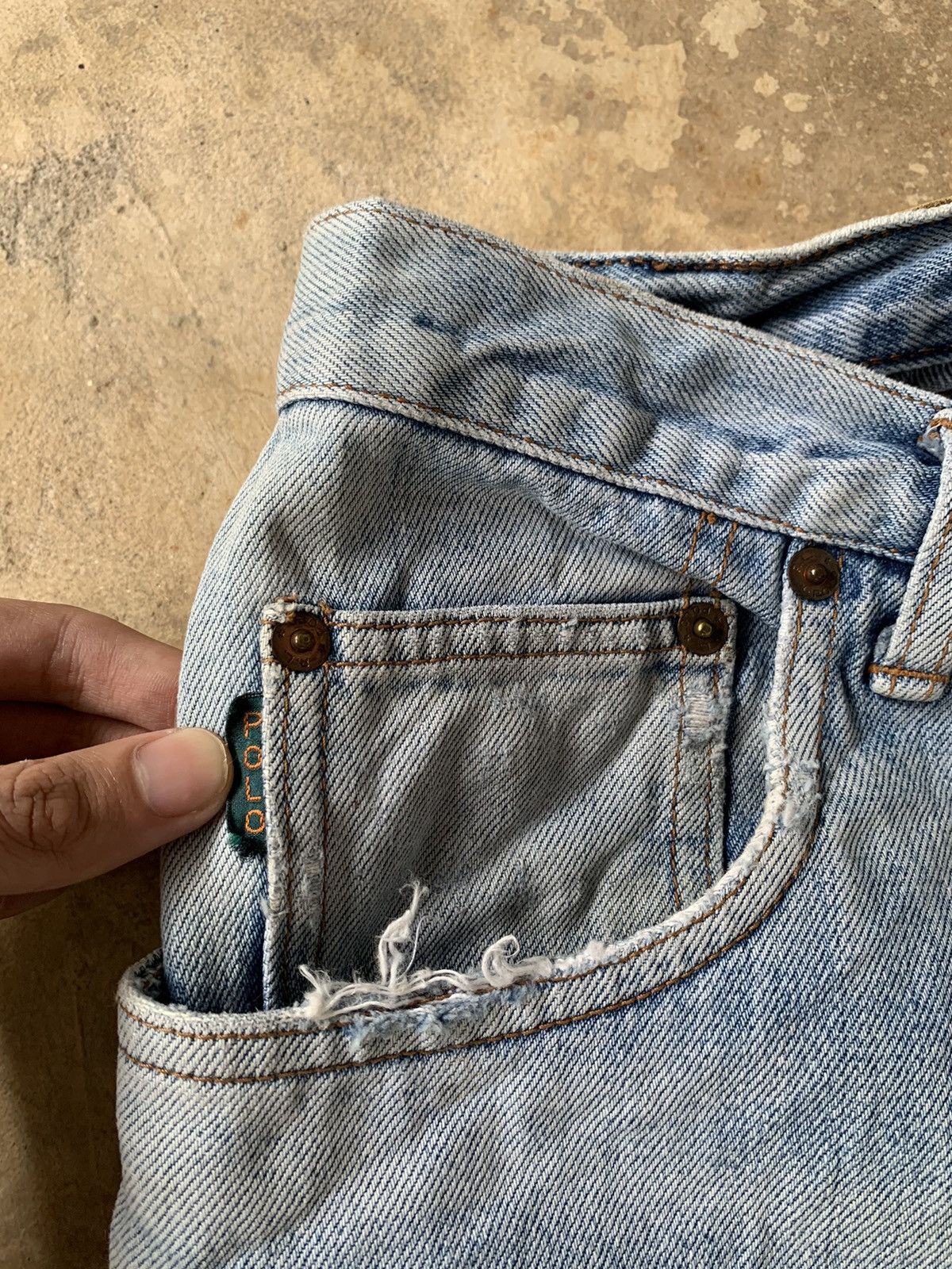 Polo Ralph Lauren × RRL Ralph Lauren × Vintage Vintage‼️Polo Ralph Lauren zip Talon 42 Distressed Denim Size US 31 - 12 Thumbnail
