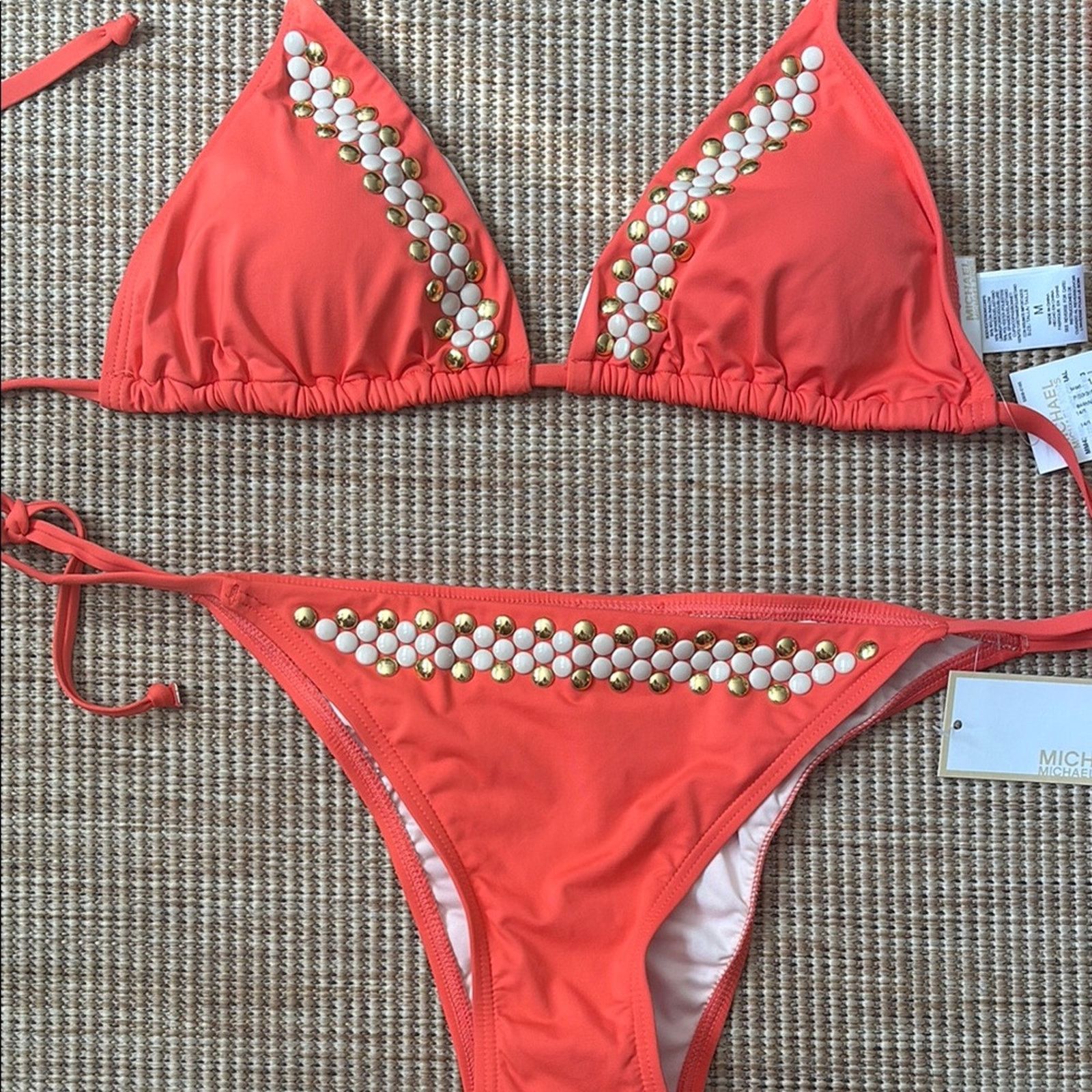 Michael Kors NWT Michael Kors Bikini with White and Gold Accents Size M Size ONE SIZE - 9 Thumbnail