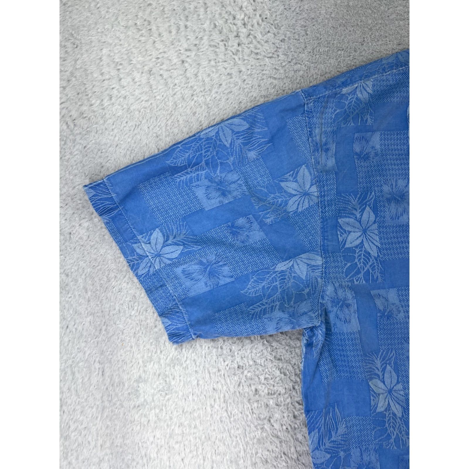 Tommy Bahama Tommy Bahama Shirt Men XL Silk Short Sleeve Button-Up Blue Hawaiian Floral Resort Aloha Mens Size US XL / EU 56 / 4 - 7 Thumbnail