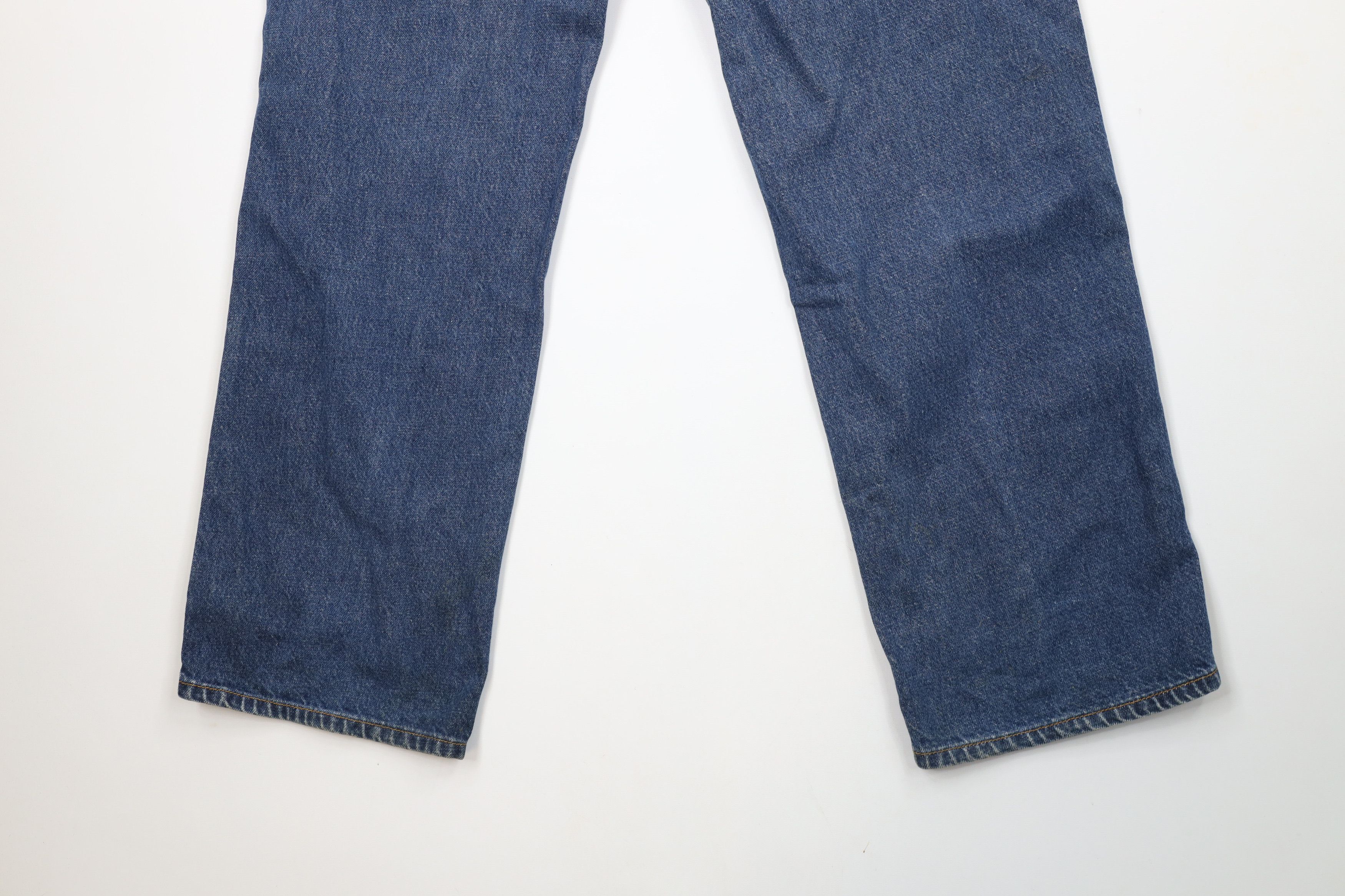 Calvin Klein × Vintage Vintage 90s Calvin Klein Spell Out Wide Leg Dungaree Jeans Size US 31 - 13 Thumbnail