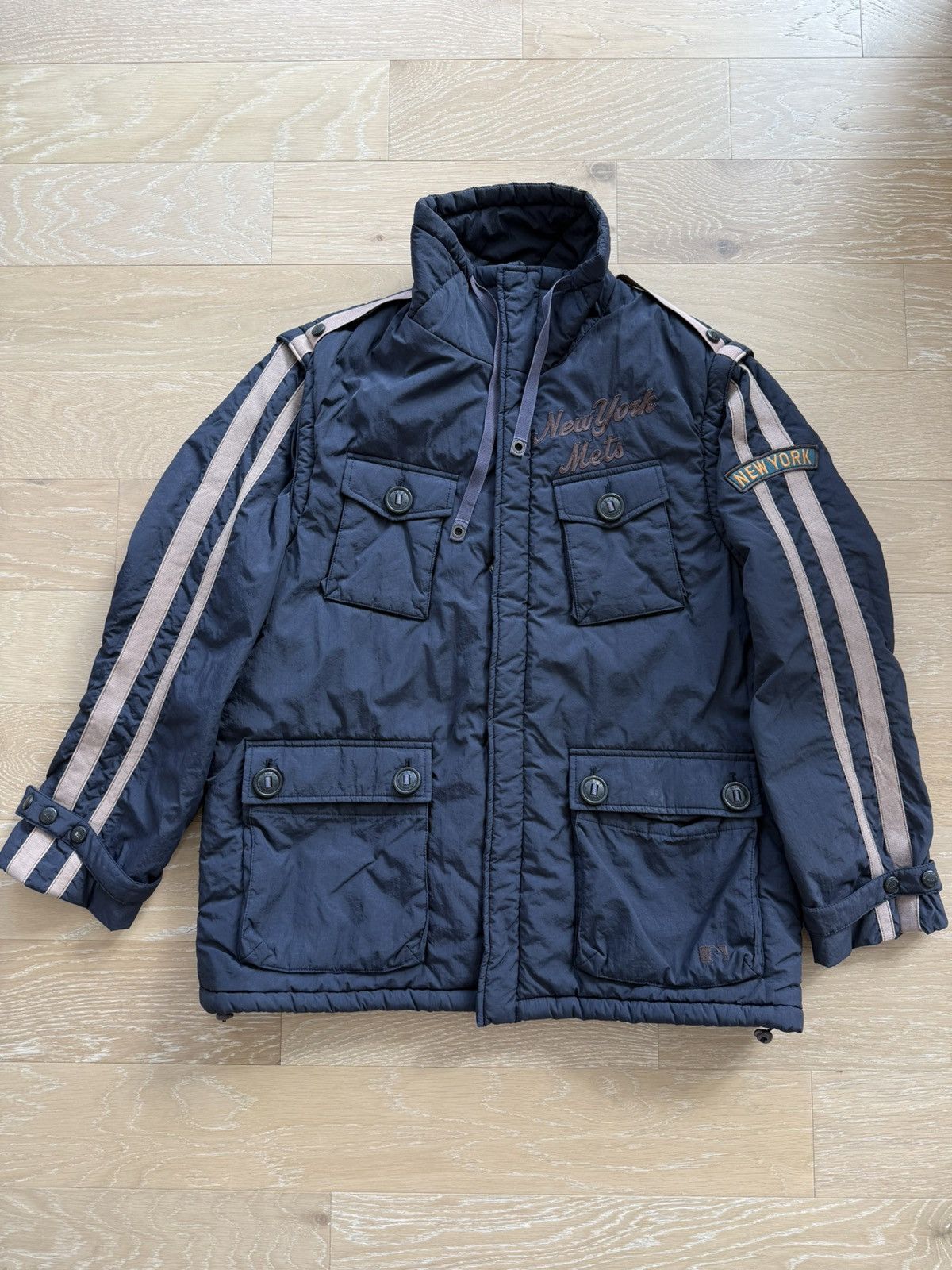 MLB Rare New York Mets MLB Parka Detachable Puffer Vest Size US XL / EU 56 / 4 - 1 Thumbnail