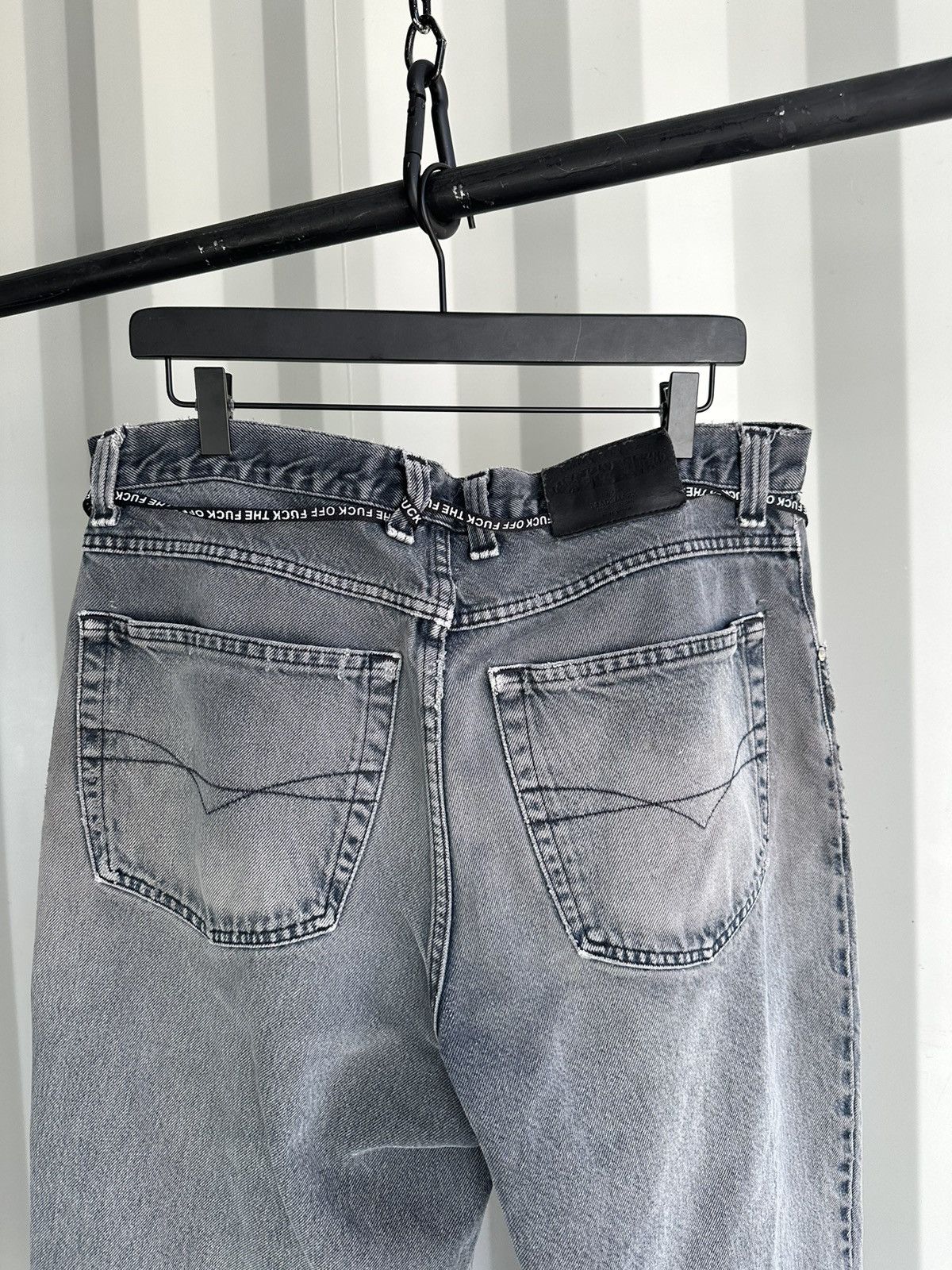 Vintage Vintage Thrashed Sun Faded Baggy Denim ERD Grunge Size US 36 / EU 52 - 6 Thumbnail