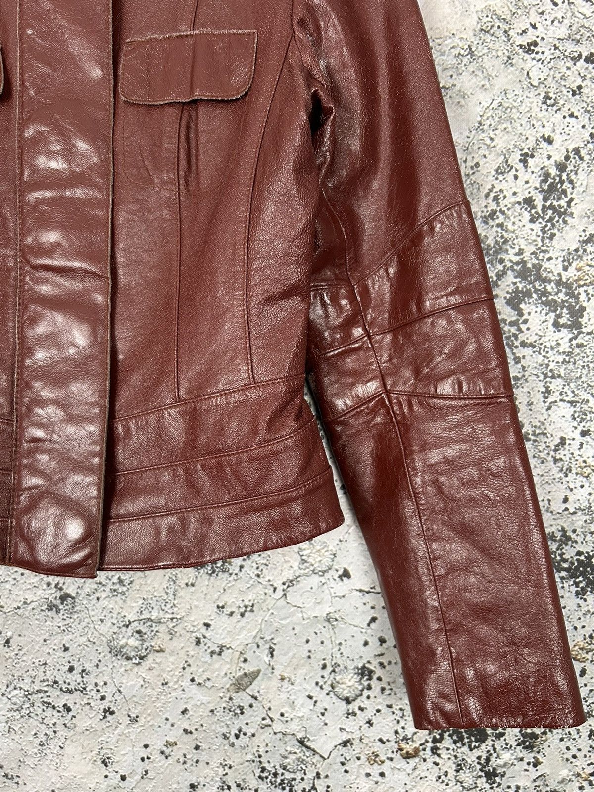 Genuine Leather Vintage Genuine Leather Avantgarde 90s Brown Jacket Size M / US 6-8 / IT 42-44 - 5 Thumbnail