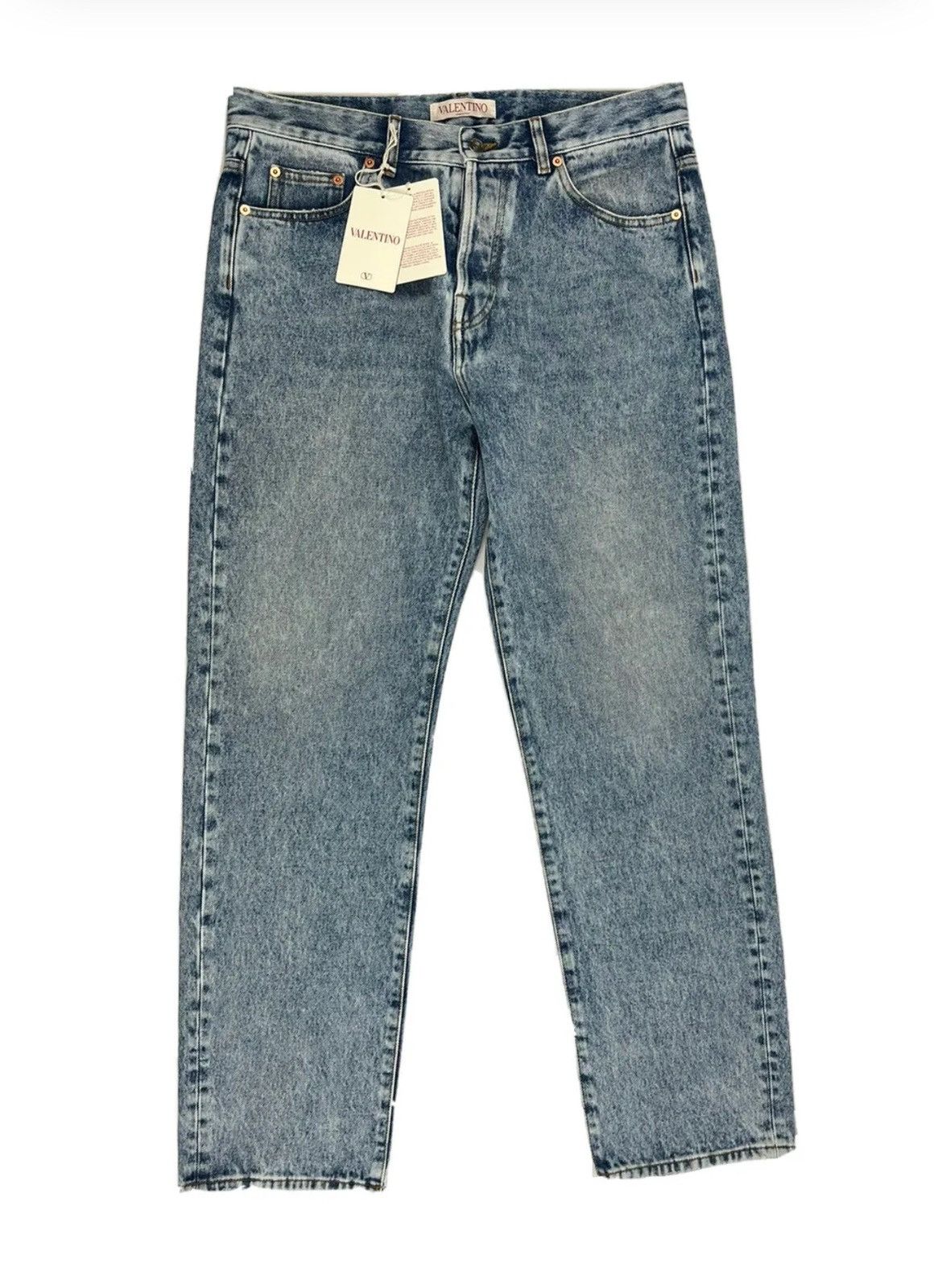 Valentino VALENTINO POCKET LOGO COTTON DENIM JEANS Size US 33 - 1 Thumbnail