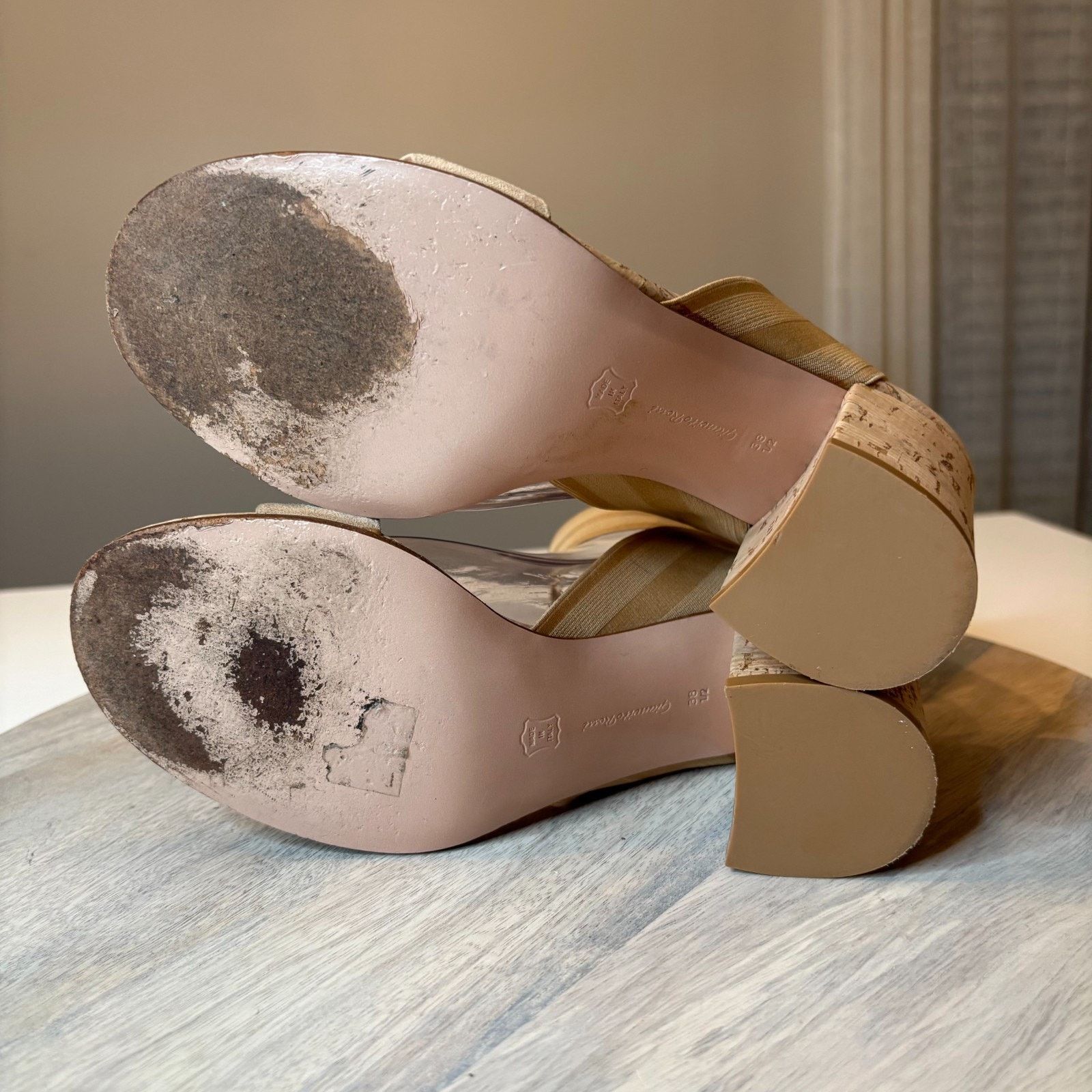Gianvito Rossi Gianvito Rossi Suede Cork Sandals Strap Beige 38.5 US 8.5 Size US 8.5 / IT 38.5 - 7 Thumbnail