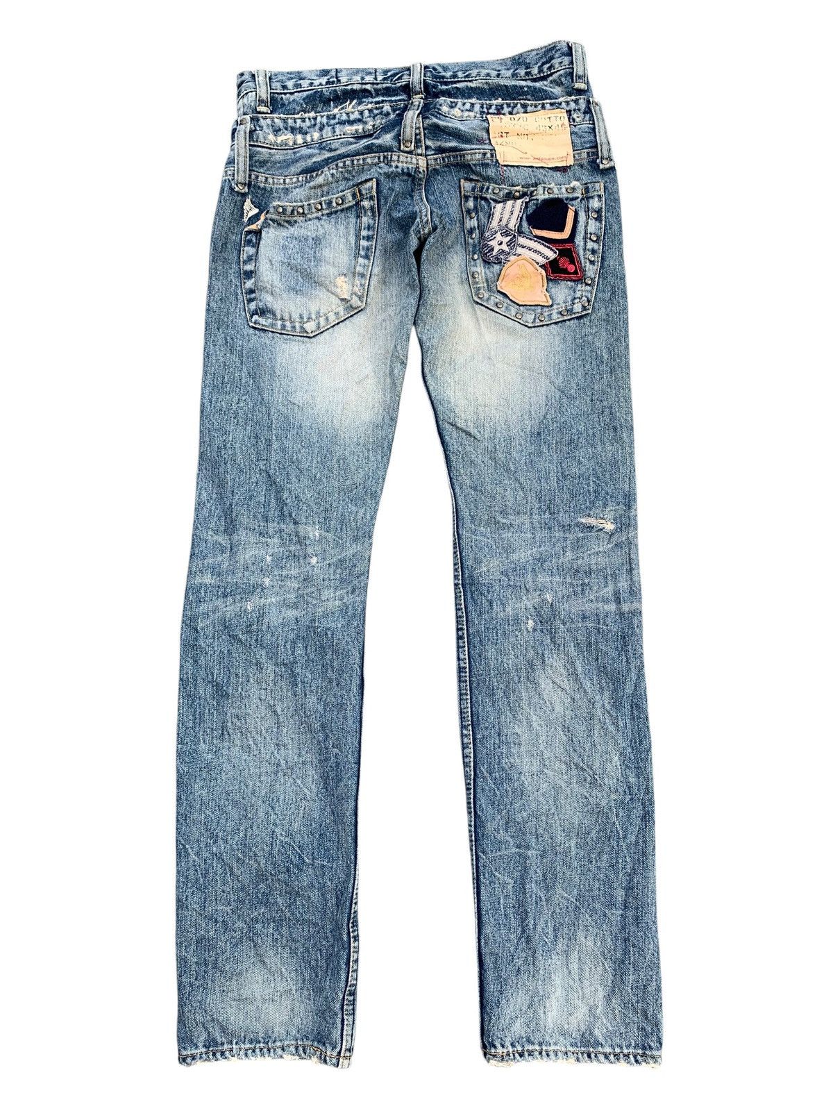 Kapital DOUBLE WAIST ANTGAUGE PUNK STYLE DISTRESSED DENIM Size US 29 - 3 Thumbnail