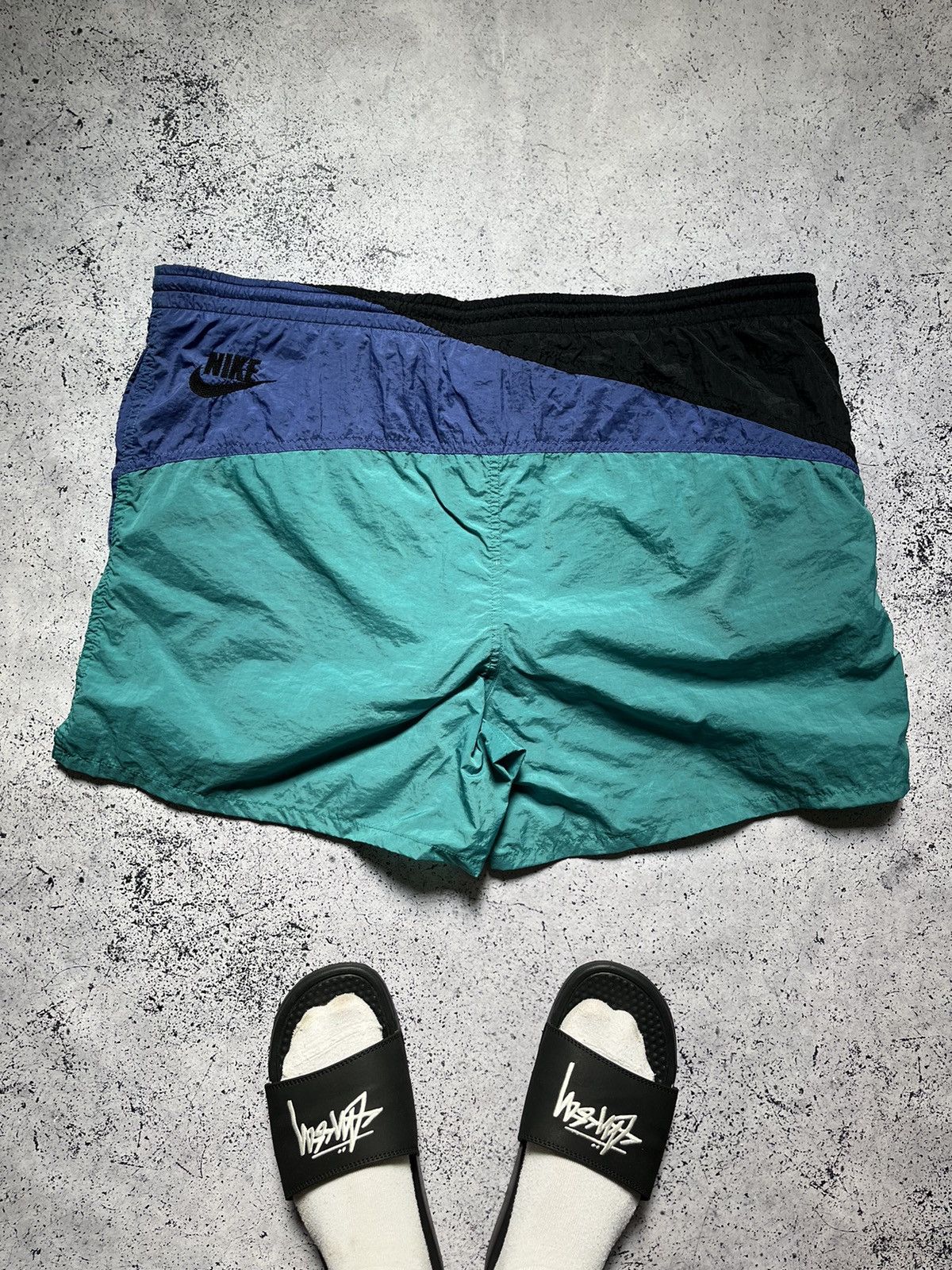 Nike × Vintage Vintage Nike Nylon Shorts Double Swoosh Y2K USA TN Drill Size US 34 / EU 50 - 6 Thumbnail
