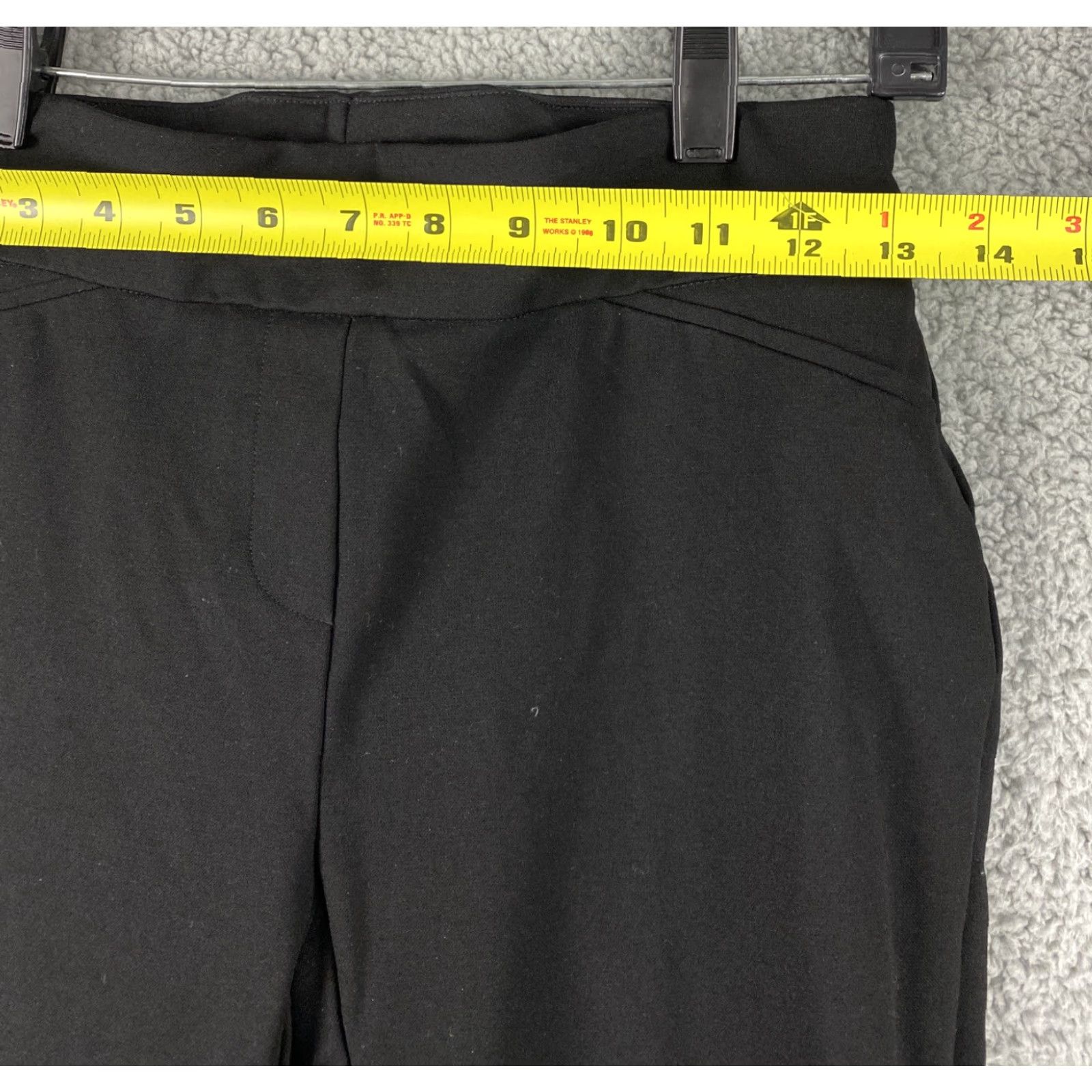 Vintage Dalia Pants Women’s Size S Black Stretch Pull On 27" Inseam Casual Tapered Knit Nylon Blend Silver Drawstring Tip Womens Size 28" / US 6 / IT 42 - 7 Thumbnail