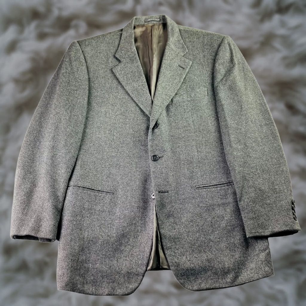 Corneliani Corneliani Blazer Jacket 2-Button Single-Breasted Wool Silk Tweed Check 42R Italy Mens Regular Vintage No Size 42R - 1 Thumbnail