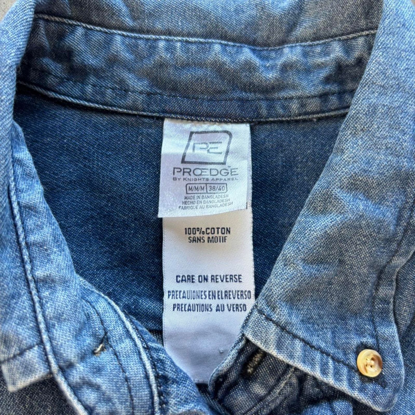Vintage 90s NC State Denim Button Up Shirt Size US M / EU 48-50 / 2 - 3 Thumbnail