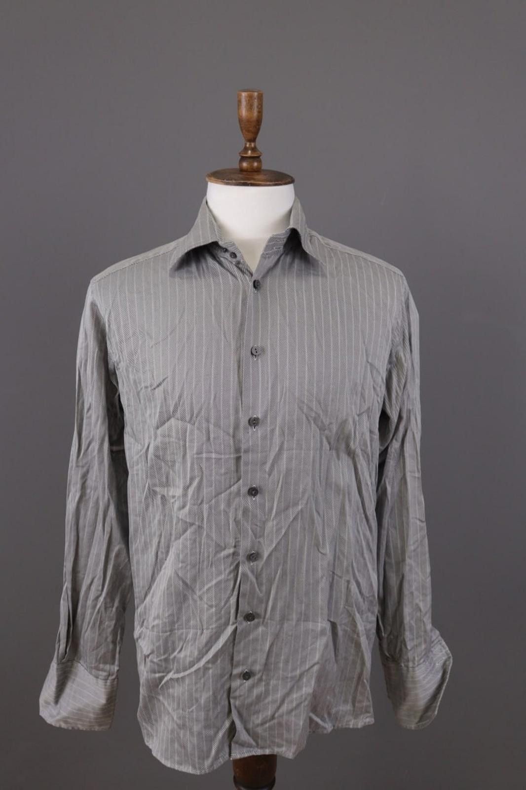 Eton Vintage Eton Gray Striped Long Sleeve Button Down Shirt Size US M / EU 48-50 / 2 - 1 Thumbnail