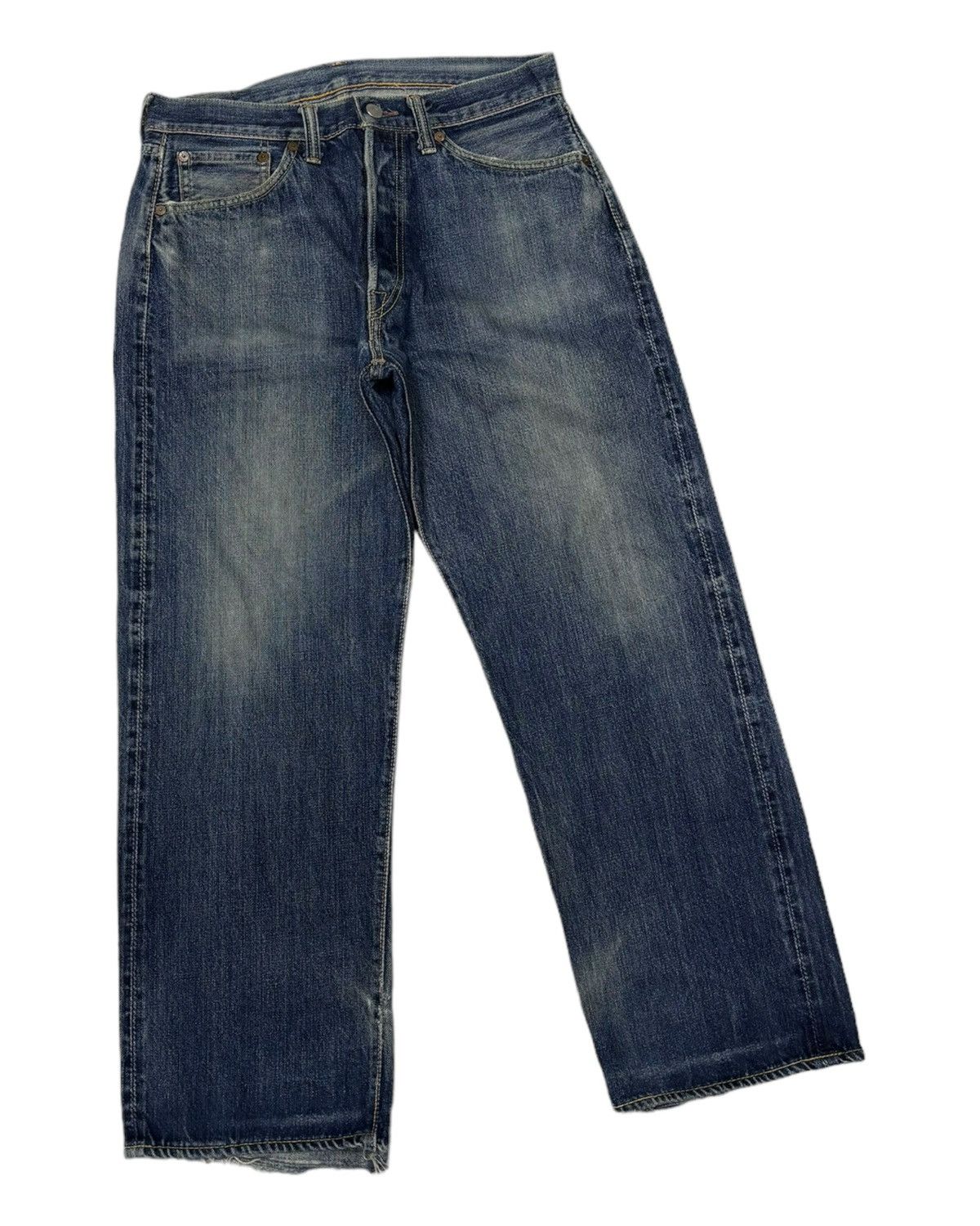 Japanese Brand 🔥1999@JAPANESE BAGGY SELVEDGE DISTRESSED DENIM JEANS Size US 30 / EU 46 - 5 Thumbnail
