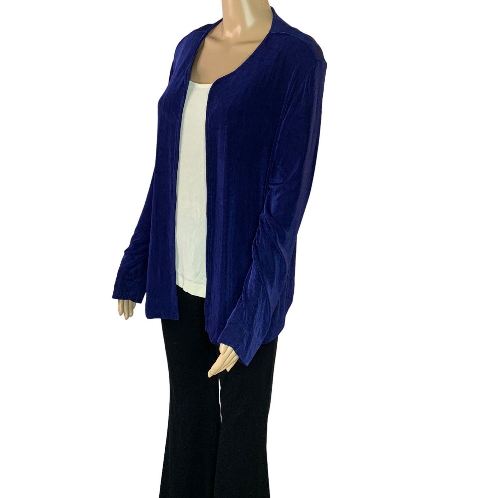 Chicos Chicos Travelers Top Women Size 3 US XL Cardigan Blue USA Size XL / US 12-14 / IT 48-50 - 2 Thumbnail